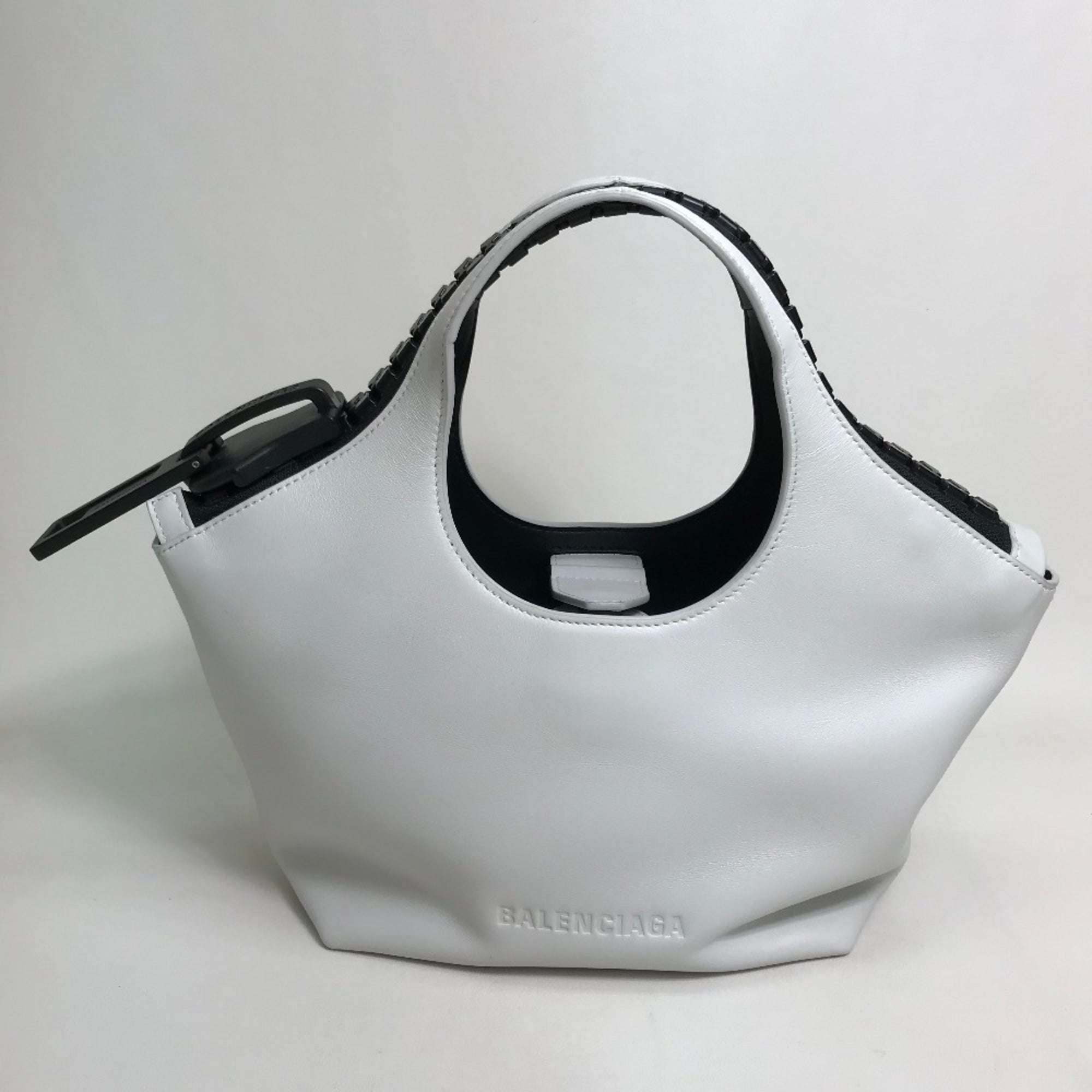 Balenciaga White Leather Hand