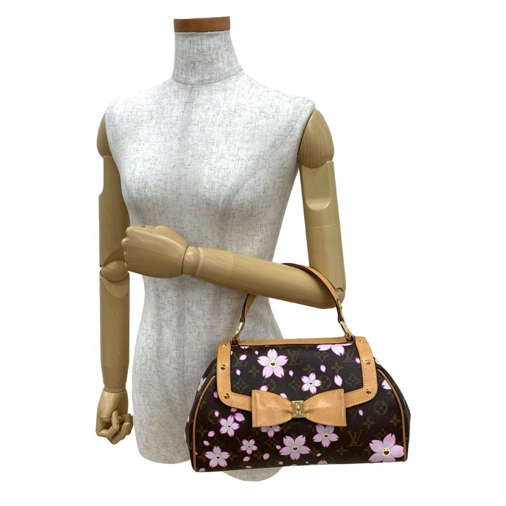 Louis Vuitton Brown Pink Leather Pvc Handbag