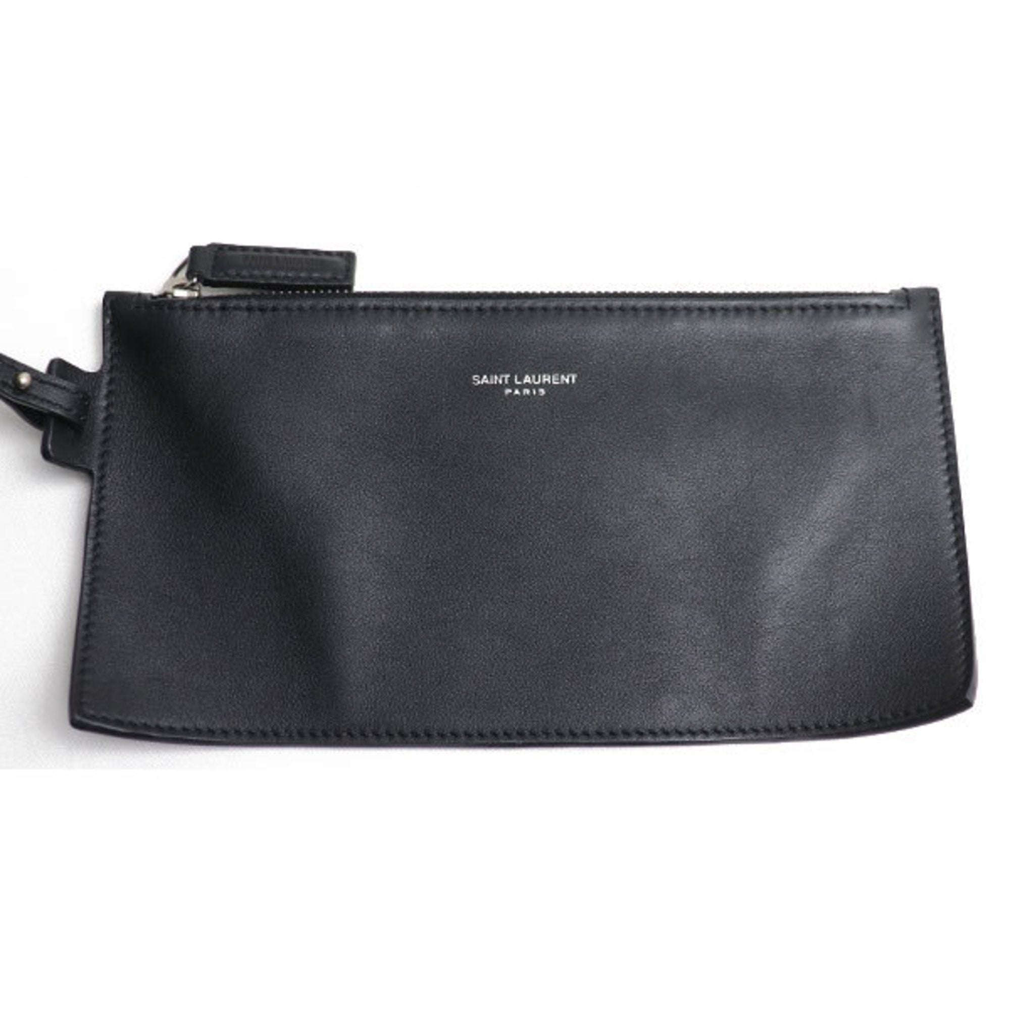 Yves Saint Laurent Black White Canvas Pouch Shoulder Bag (Pre-Owned)