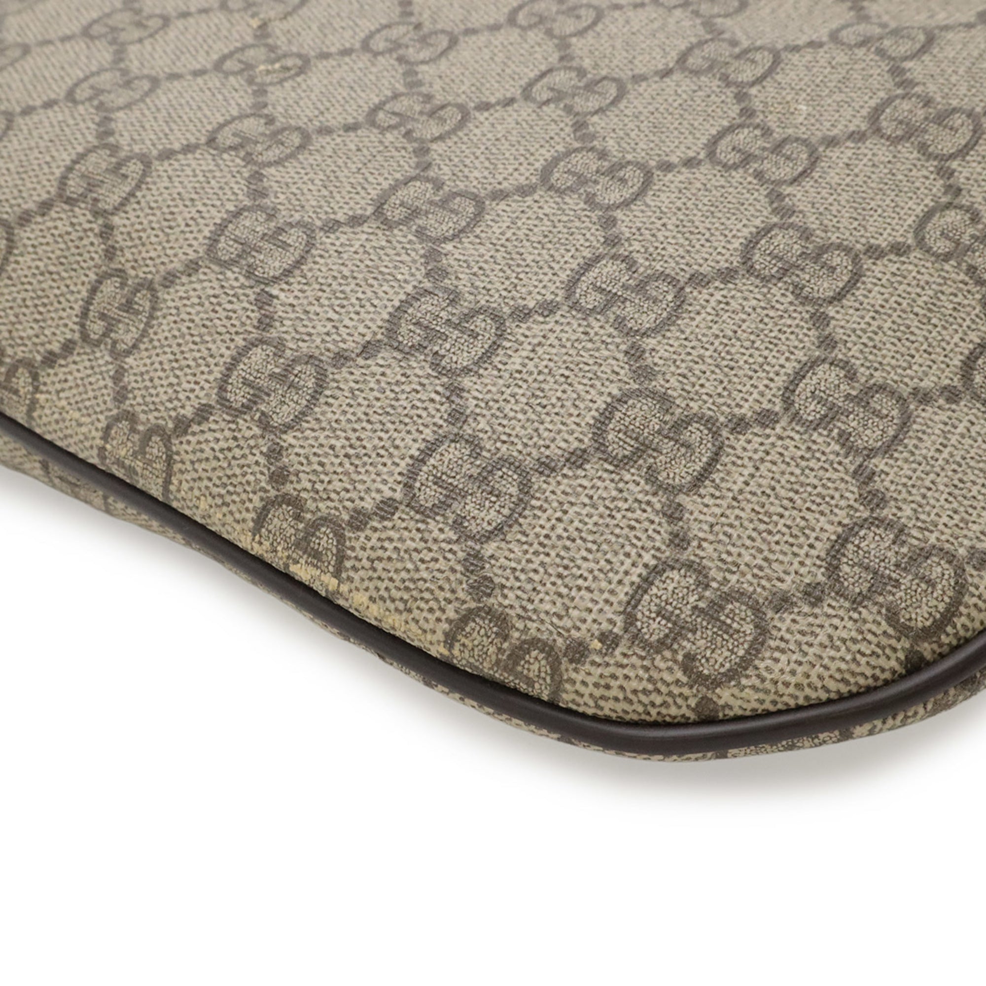Gucci Gg Plus Beige Dark Brown Gg Supreme Leather Sling Bag (Pre-Owned)