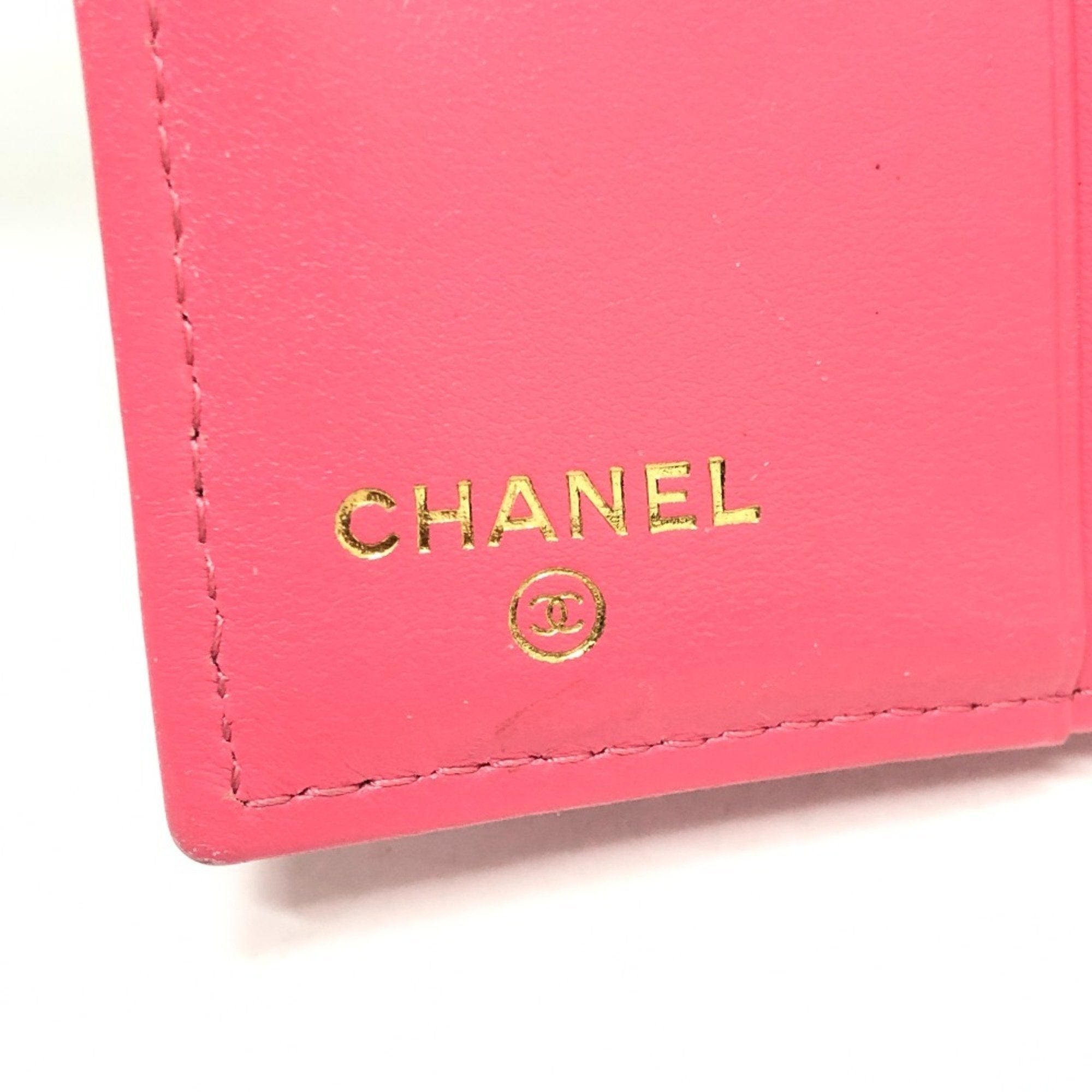 Chanel Pink Grained Calfskin Wallet (Bi-Fold)