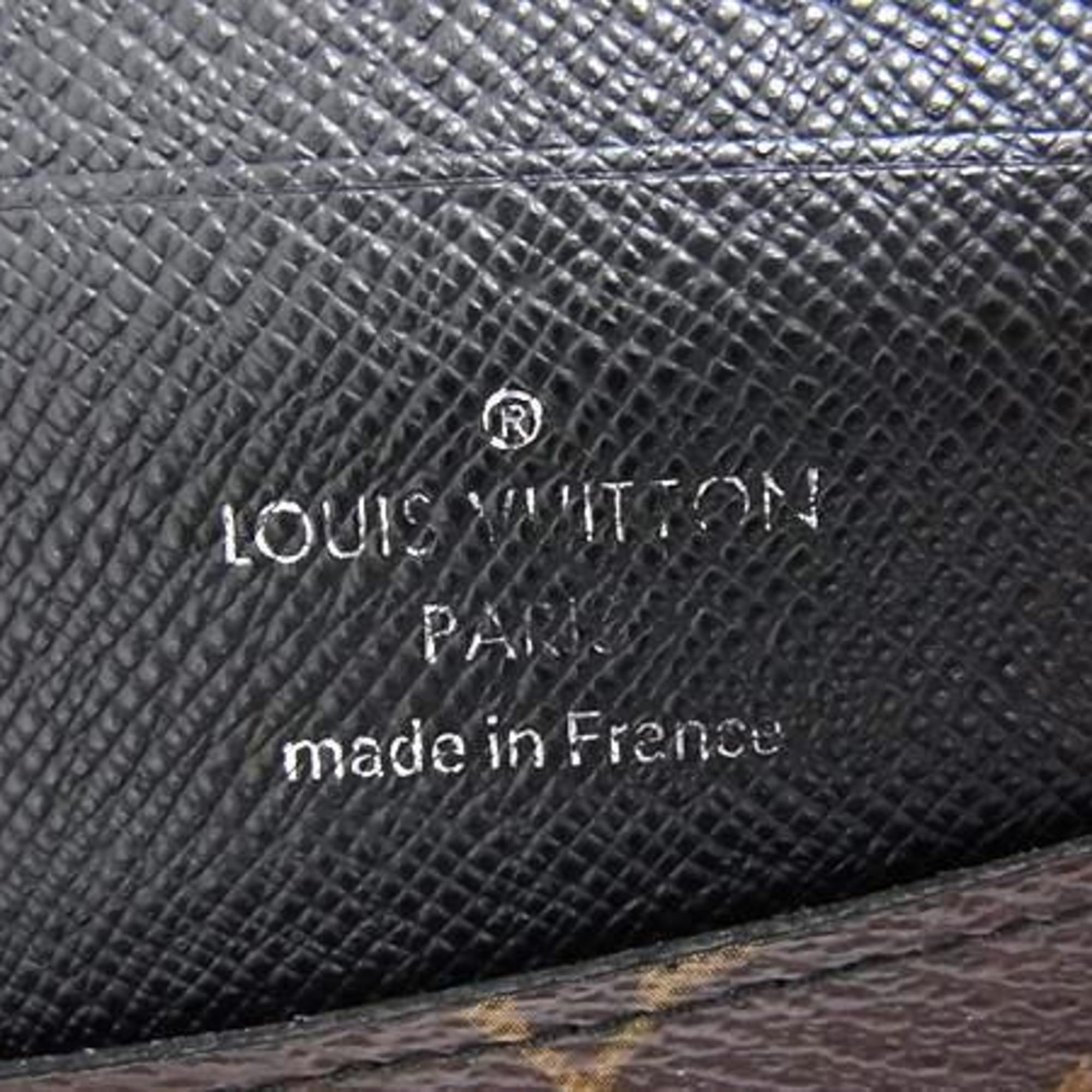 Louis Vuitton Monogram Macassar Black Brown Pvc Leather Long Wallet