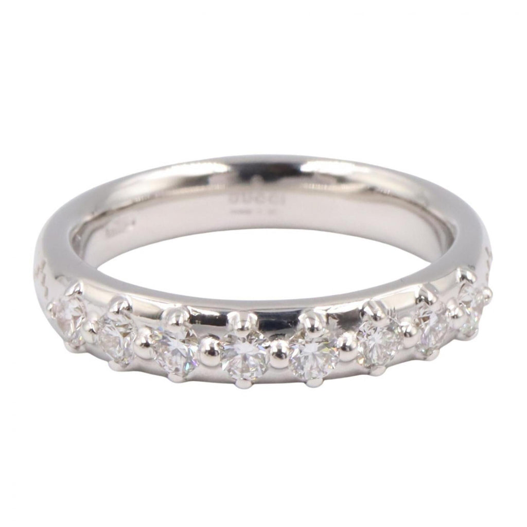 Gucci Silver Clear White Gold (18K) Band Ring (Pre-Owned)
