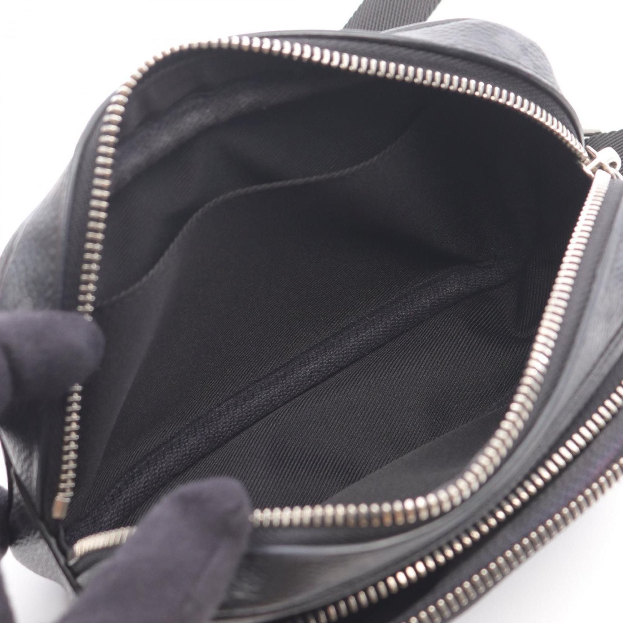 Louis Vuitton Black Coated Canvas Leather Fanny Pack Pochette