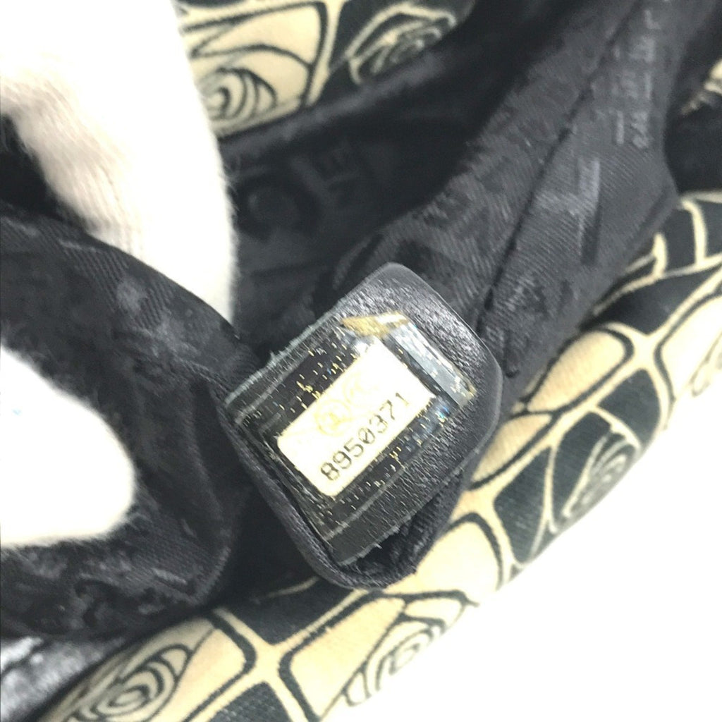 Chanel Camellia Black White Canvas Shoulder Bag Tote Bag