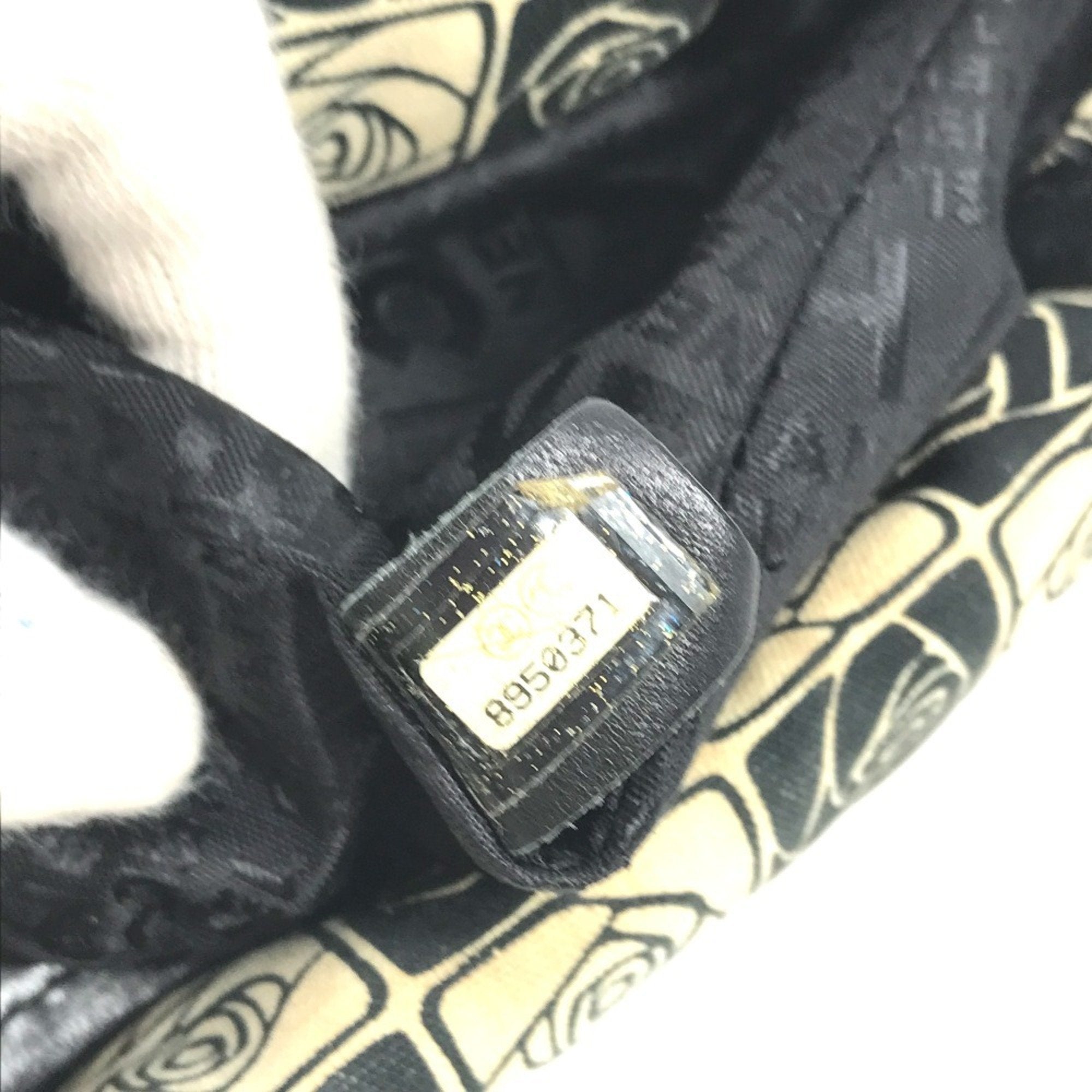 Chanel Camellia Black White Canvas Shoulder Bag Tote Bag