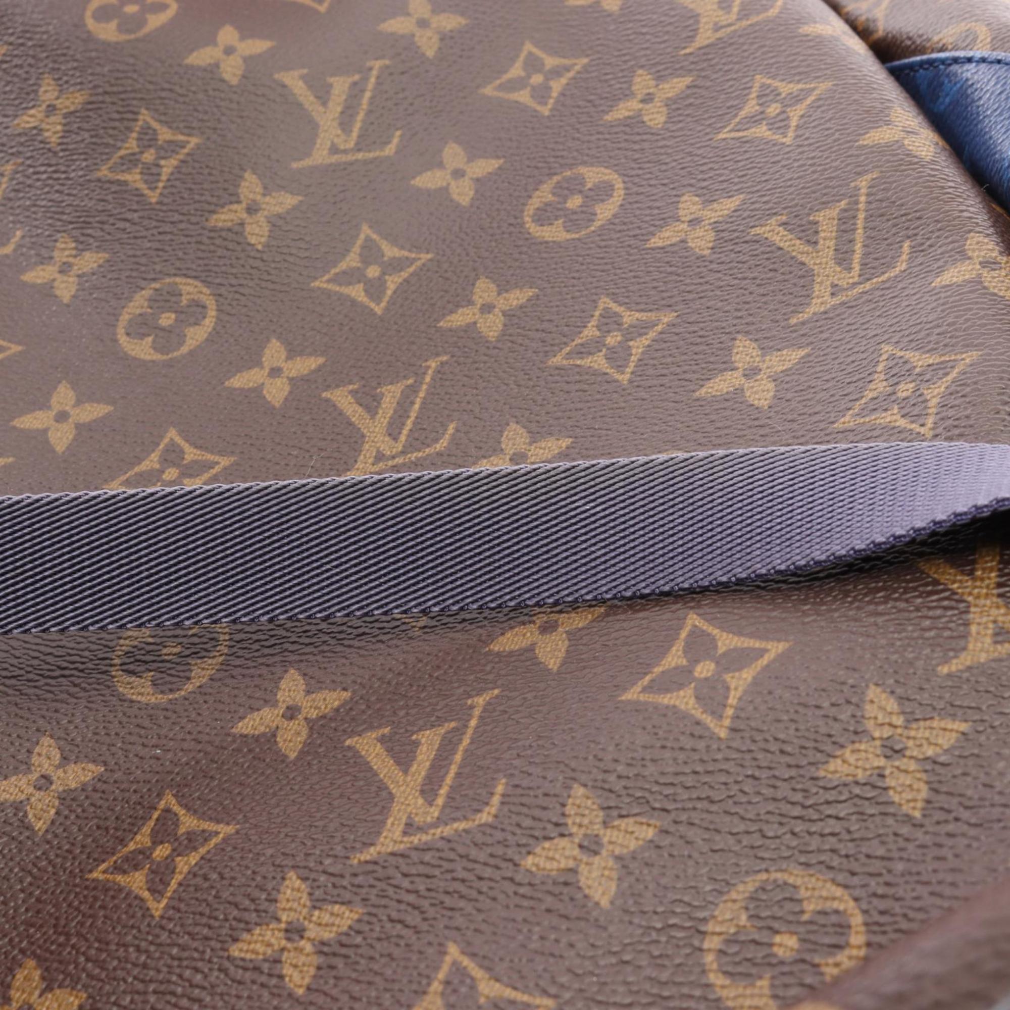 Louis Vuitton Black Blue Brown Monogram Pvc Coated Canvas Leather Backpack