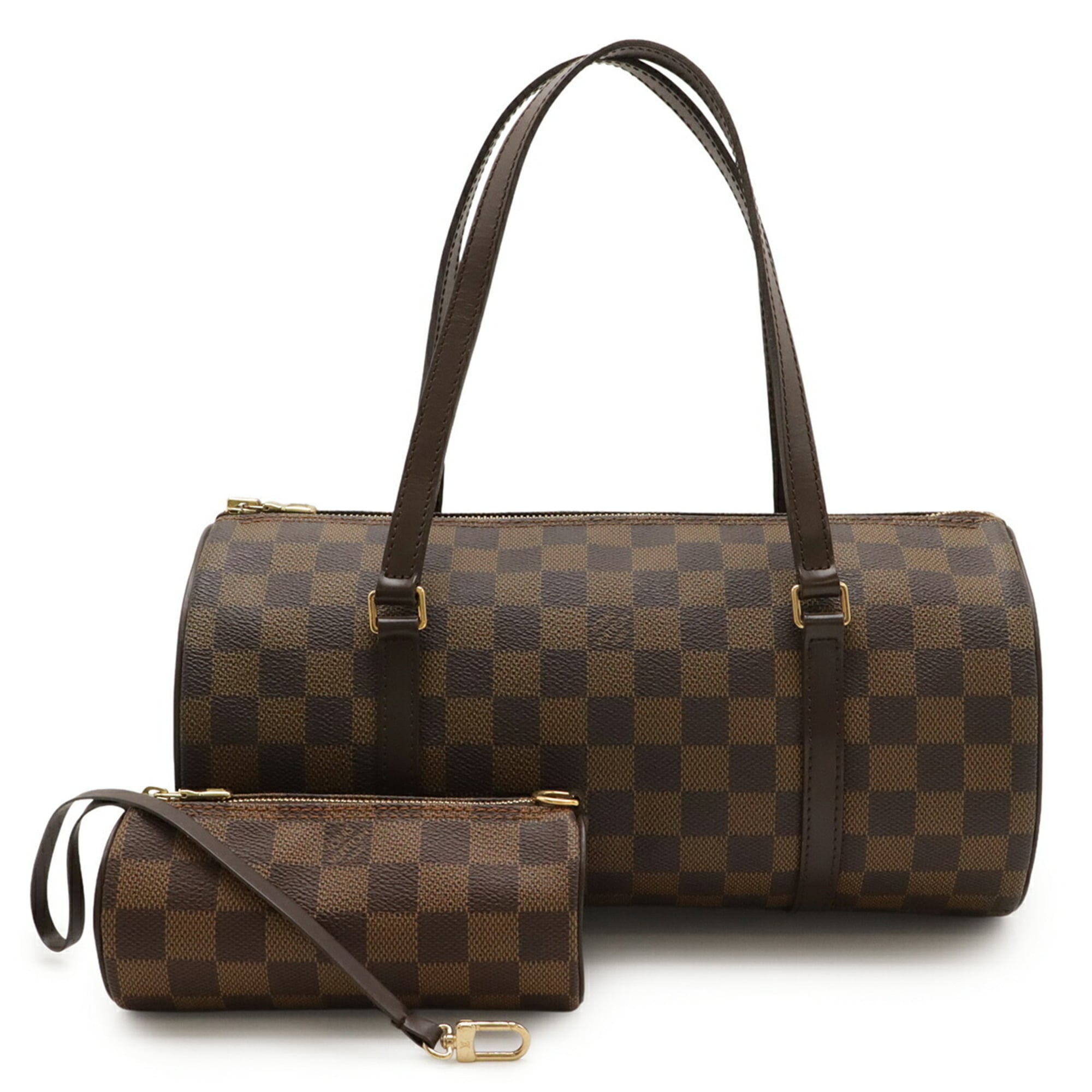 Louis Vuitton Brown Pvc Handbag Pouch Shoulder Bag