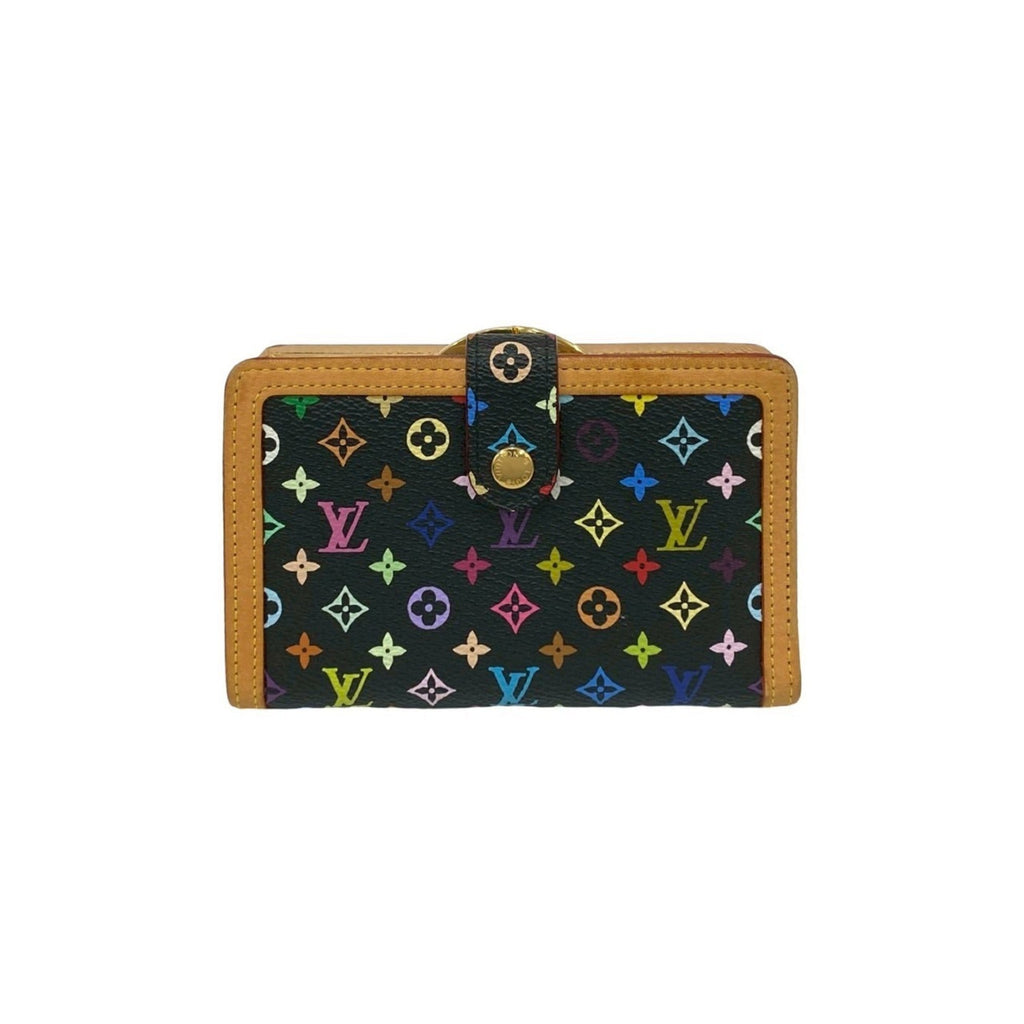 Louis Vuitton Black Brown Multi-Color Leather Pvc Wallet