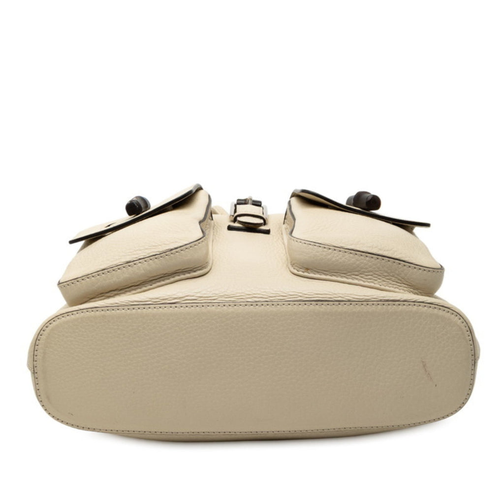 Gucci Ivory White Leather Backpack (Pre-Owned)