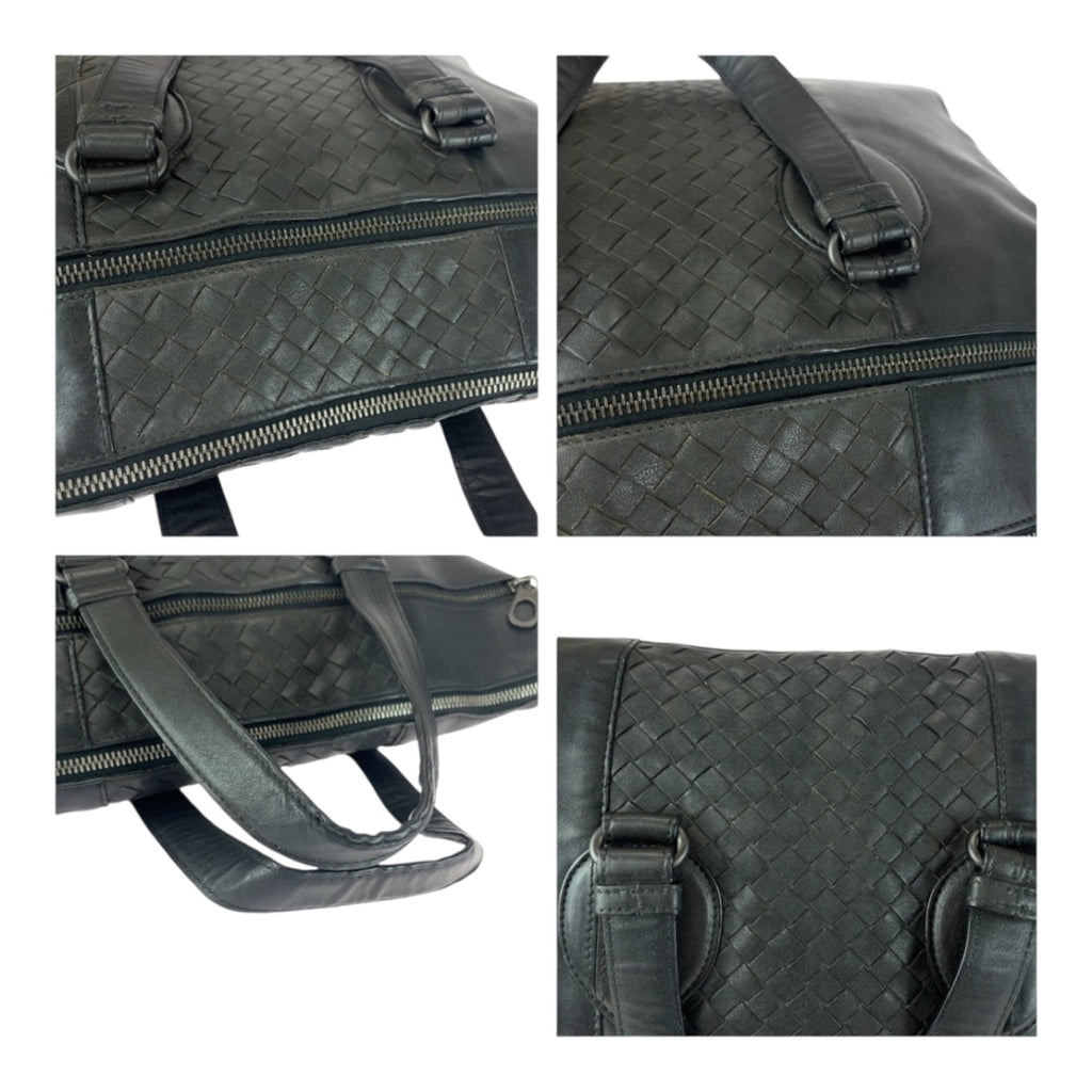 Bottega Veneta Black Leather Briefcase Shoulder Bag