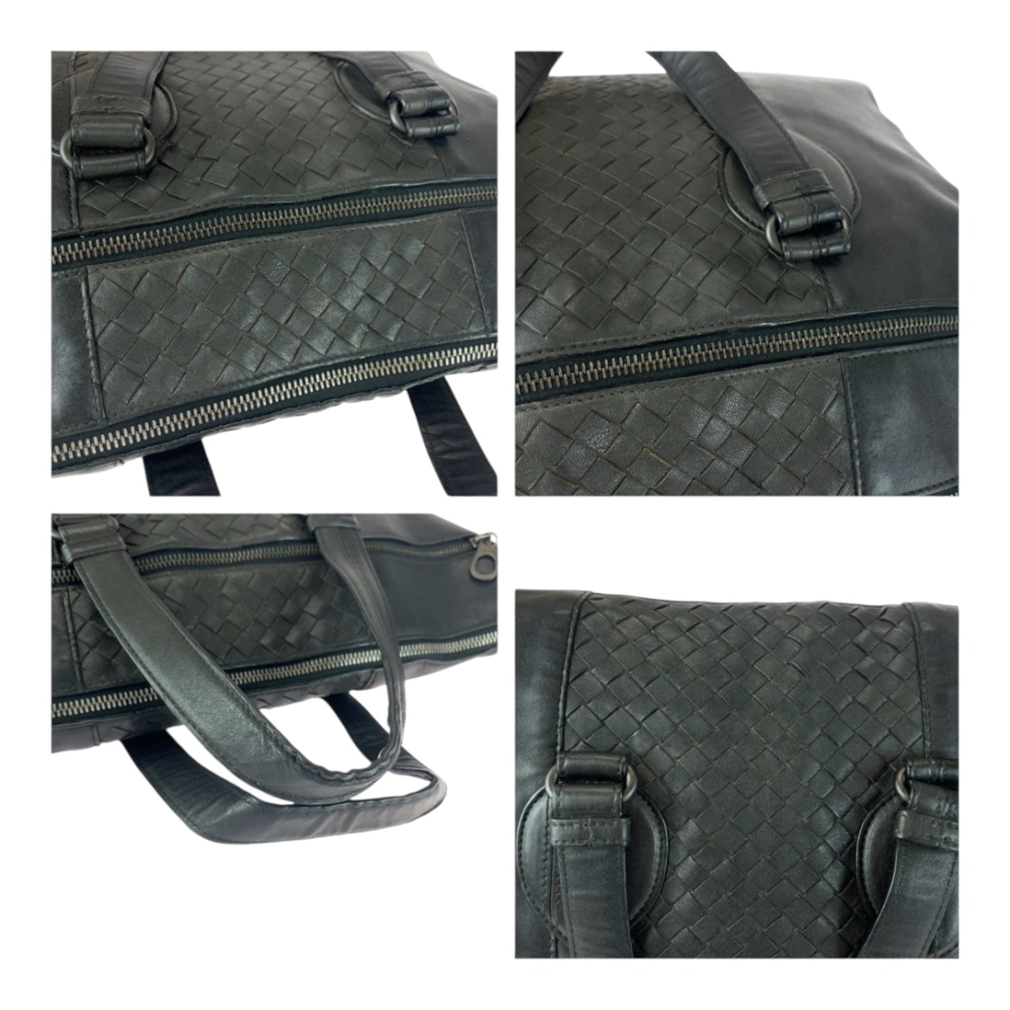 Bottega Veneta Black Leather Briefcase Shoulder Bag