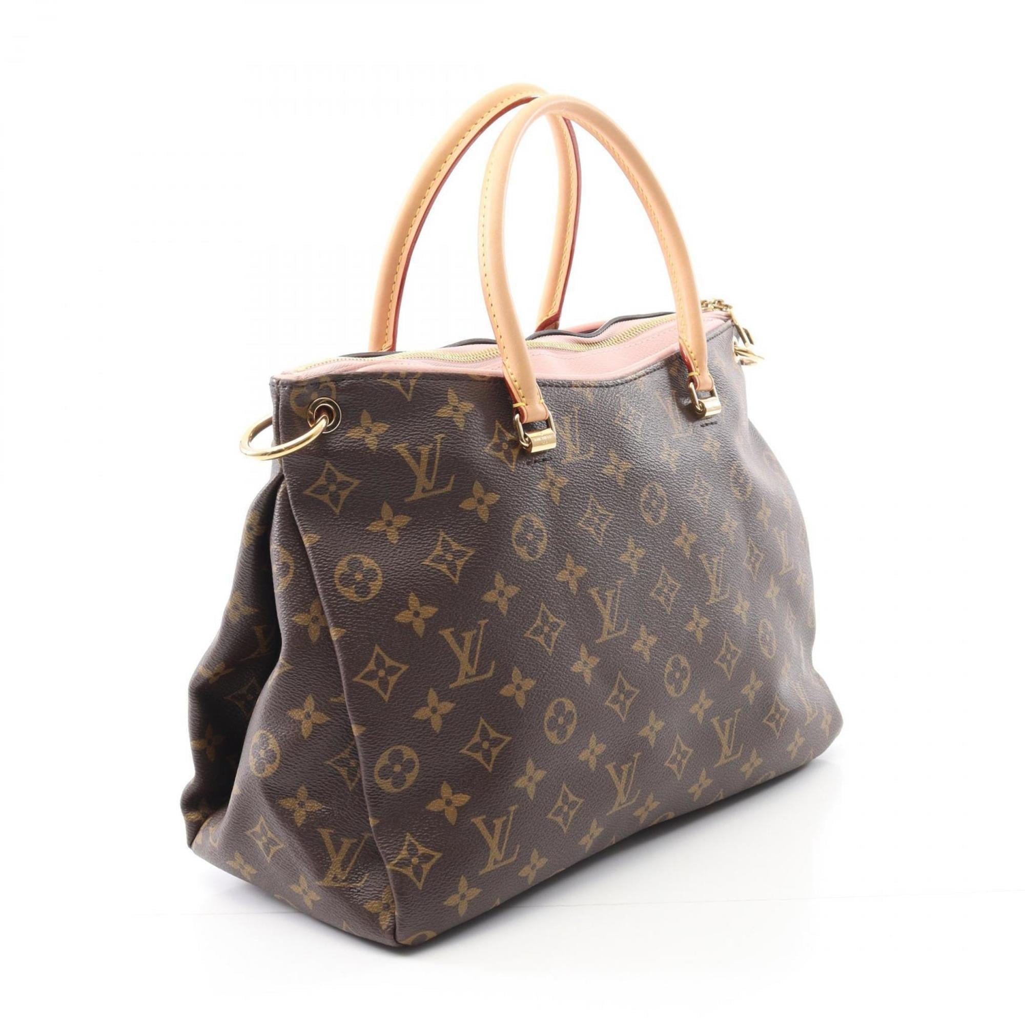Louis Vuitton Black Brown Pink Rose Ballerine Coated Canvas Leather Handbag