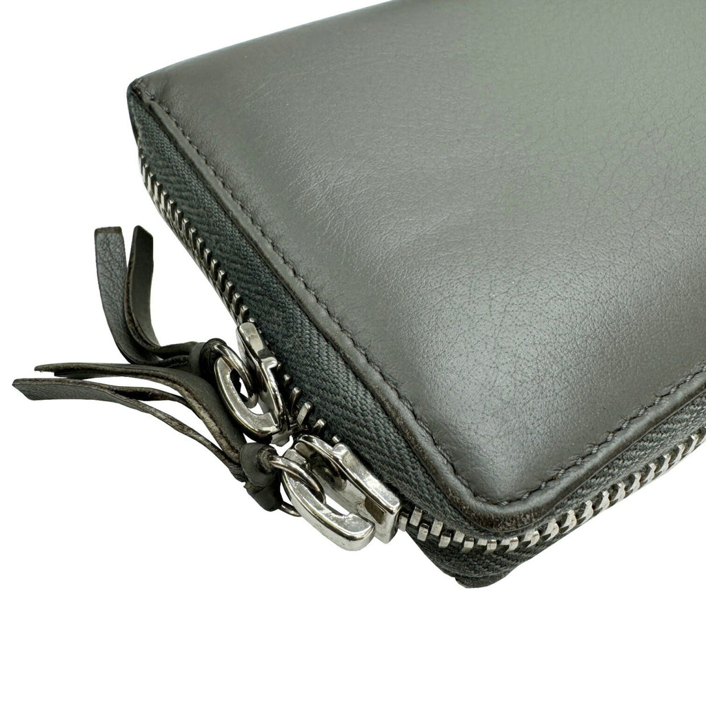 Balenciaga Gray Leather Long Wallet (Bi-Fold)