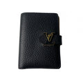 Louis Vuitton Beige Black Leather Wallet