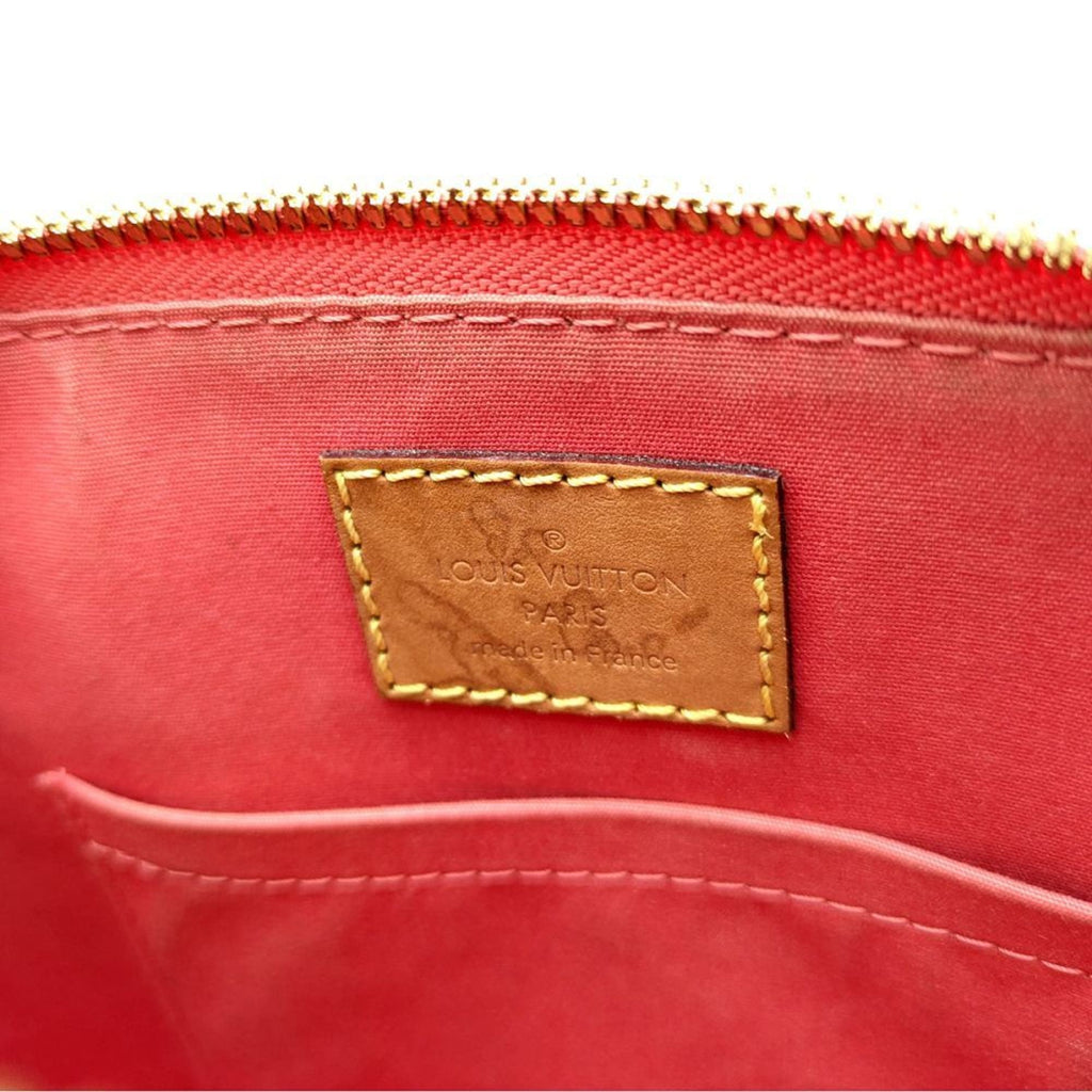 Louis Vuitton Rose Litchi Patent Leather Handbag