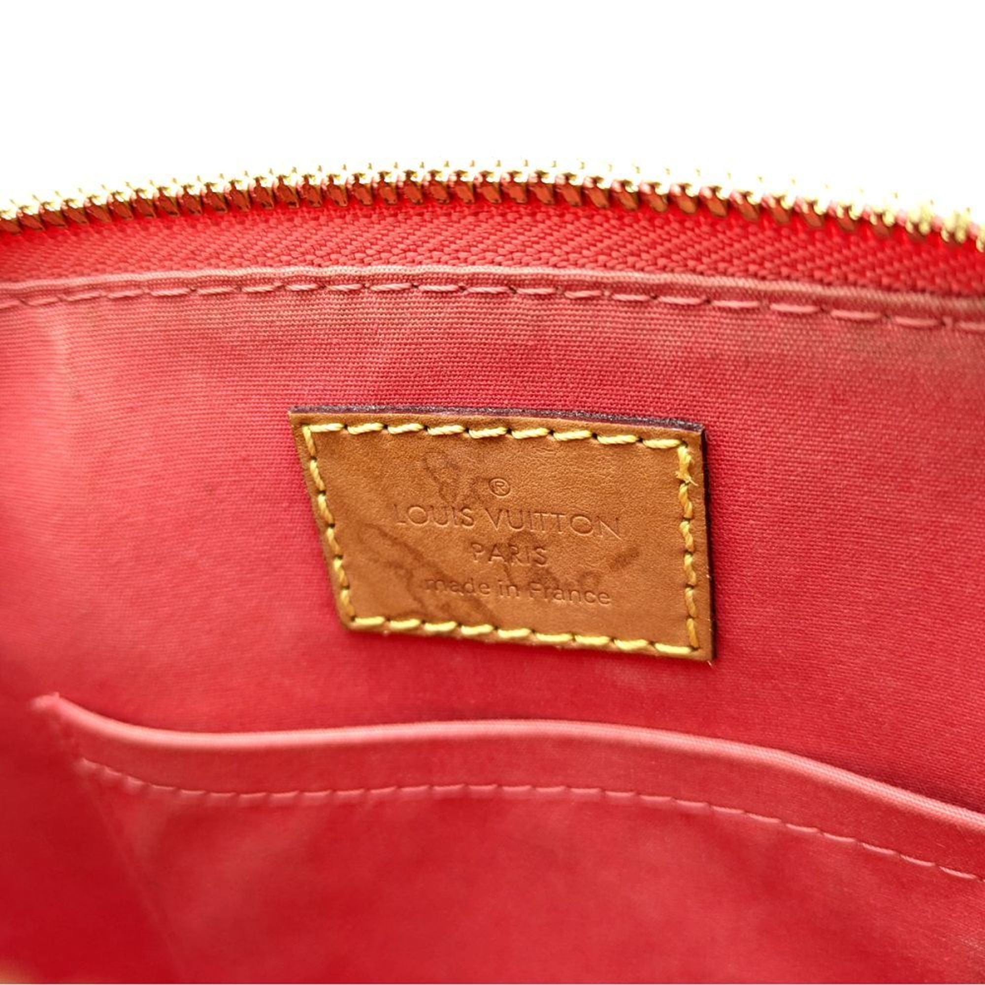 Louis Vuitton Rose Litchi Patent Leather Handbag
