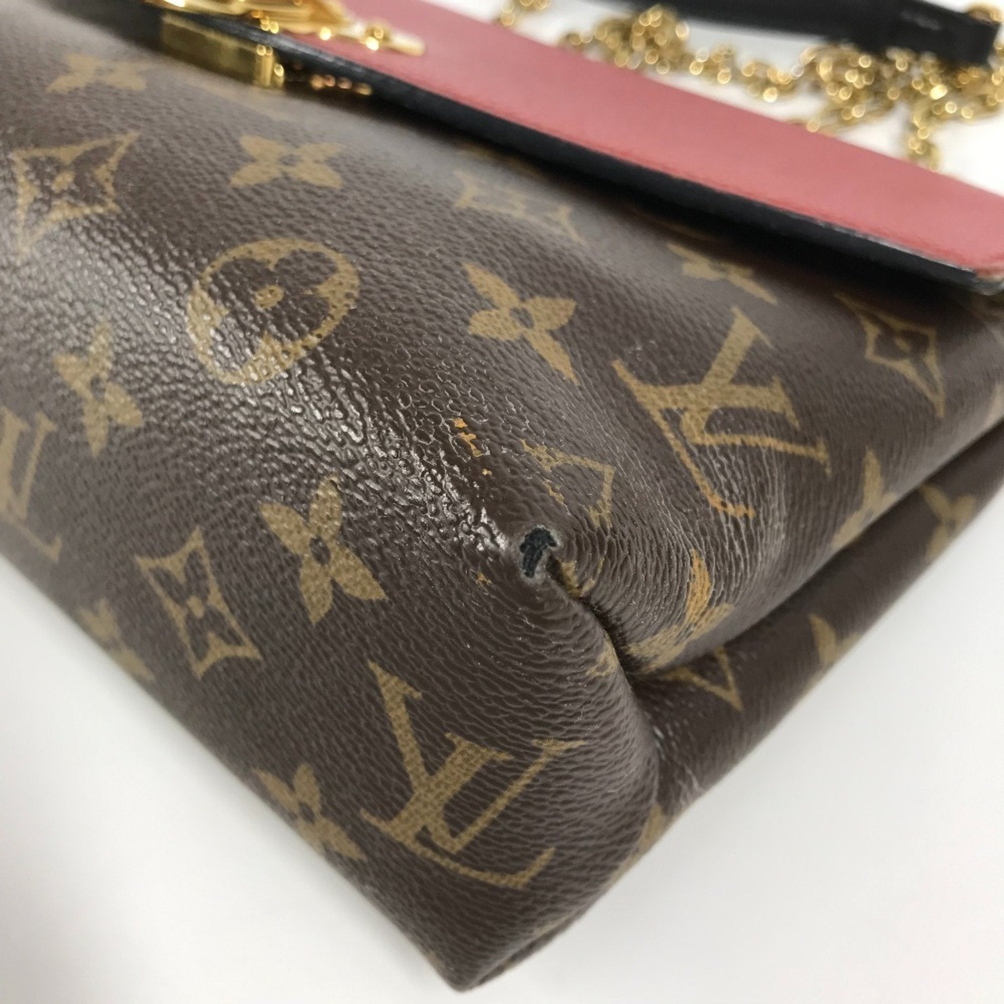 Louis Vuitton Brown Red Color Monogram Pochette Shoulder Bag