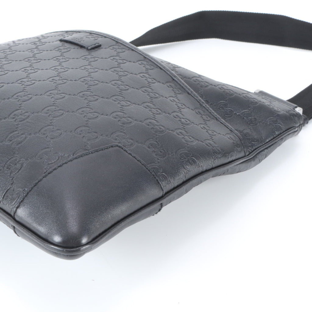 Gucci Guccissima Black Leather Shoulder Bag (Pre-Owned)