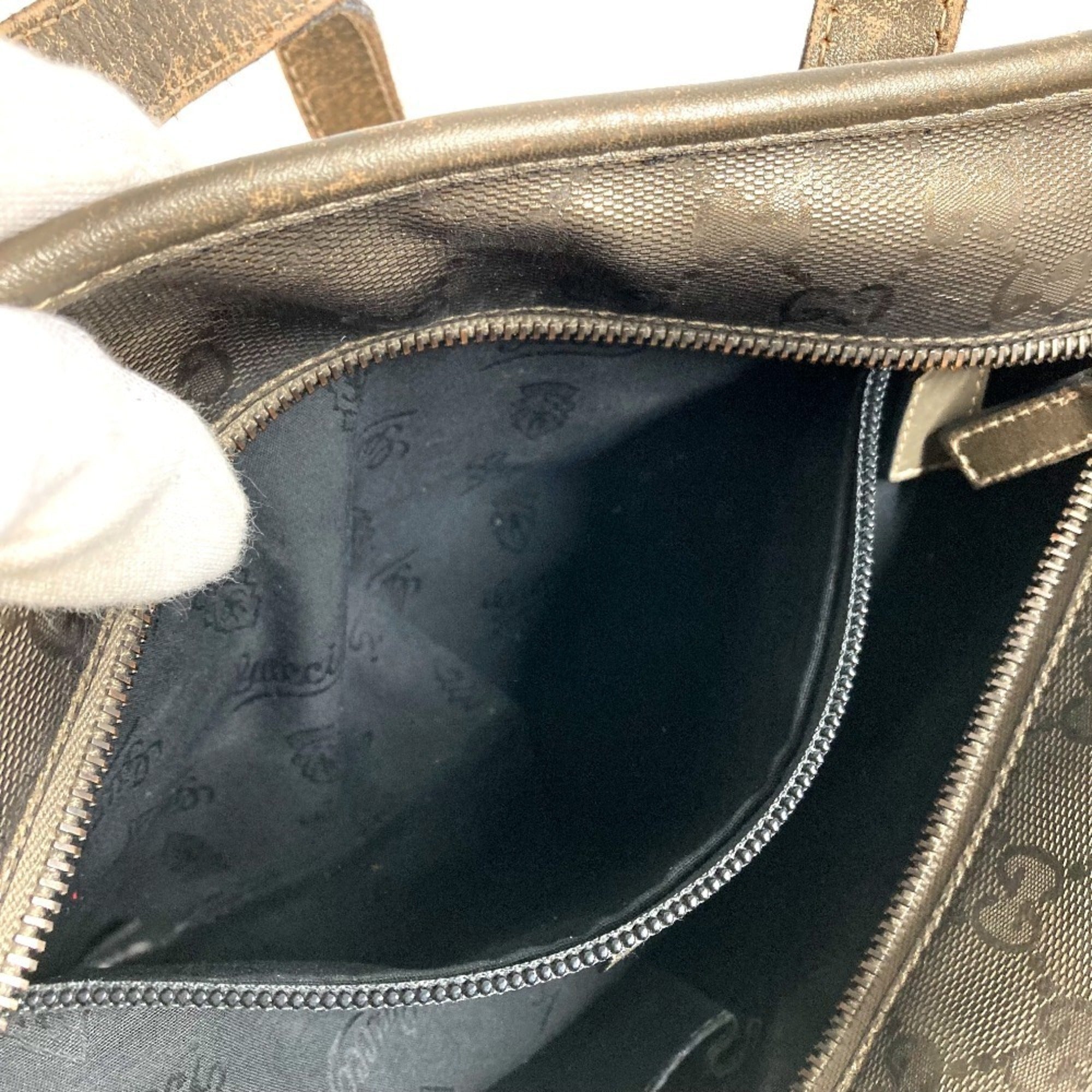 Gucci Metallic Brown Gg Imprimé Shoulder Bag Tote Bag (Pre-Owned)