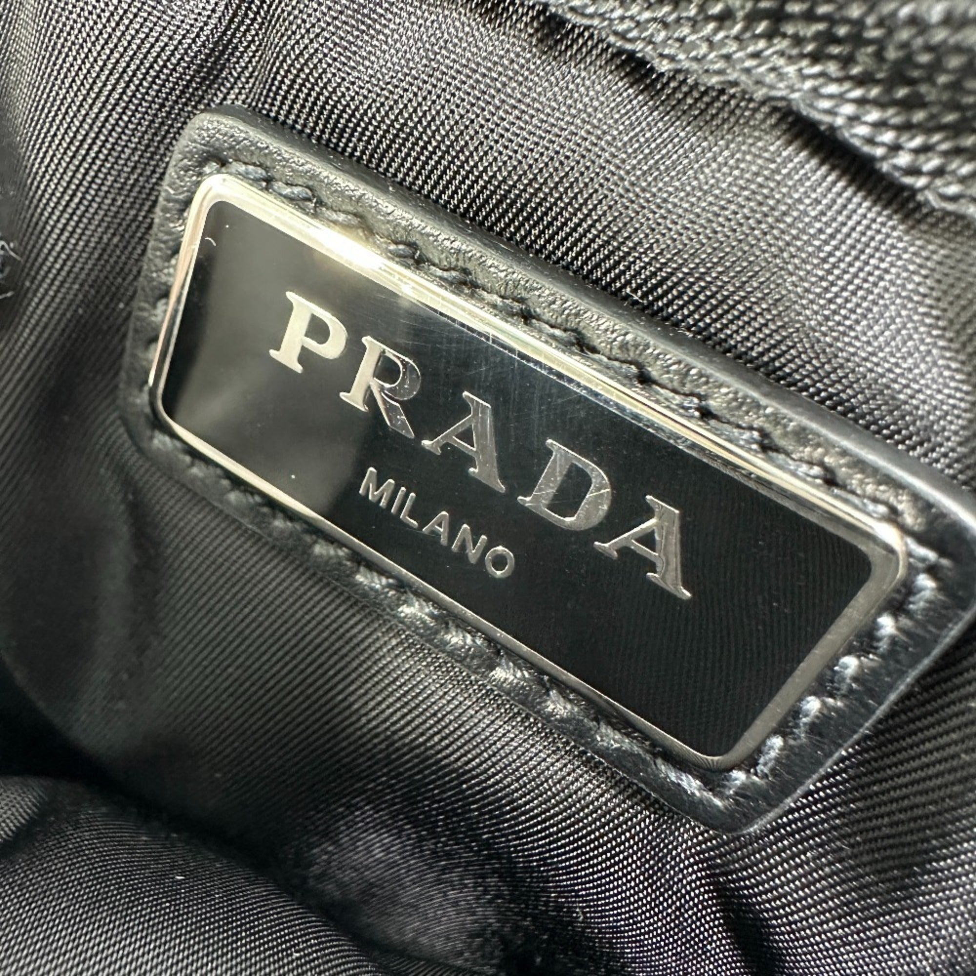 Prada Black Red Color Nylon Pouch