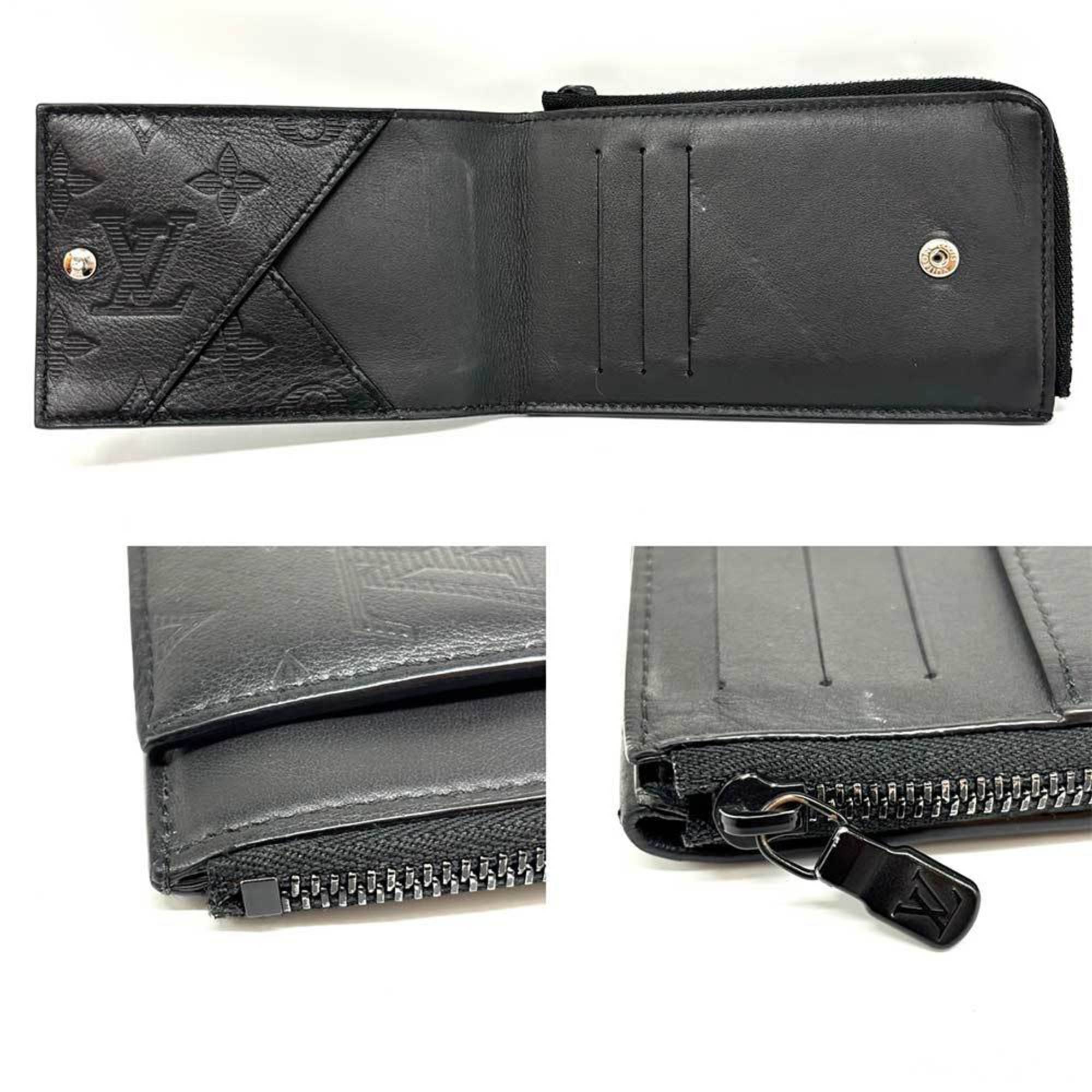 Louis Vuitton Black Monogram Shadow Leather Coin Purse/Coin Case