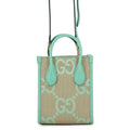 Gucci Gg Canvas Beige Light Green Gg Canvas Leather Handbag Shoulder Bag (Pre-Owned)