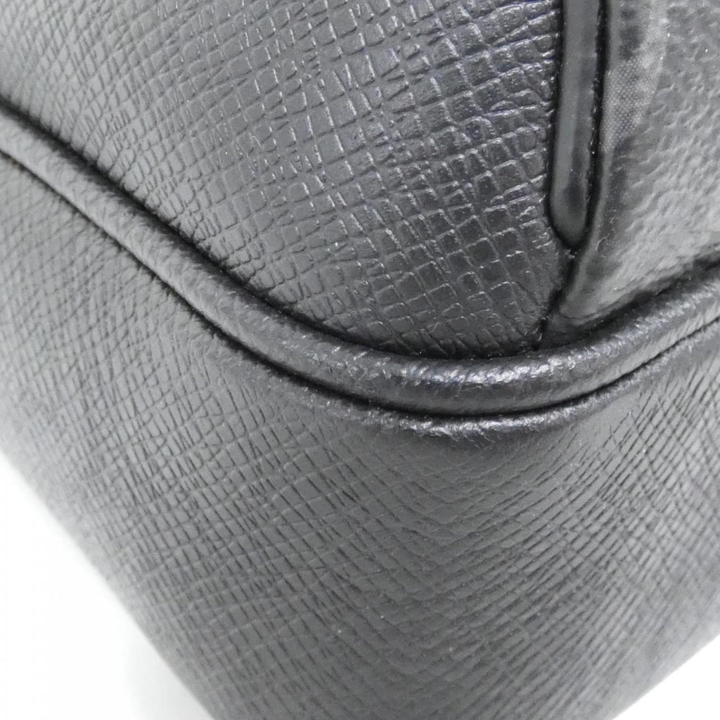 Louis Vuitton Taigarama Black Coated Canvas Leather Shoulder Bag