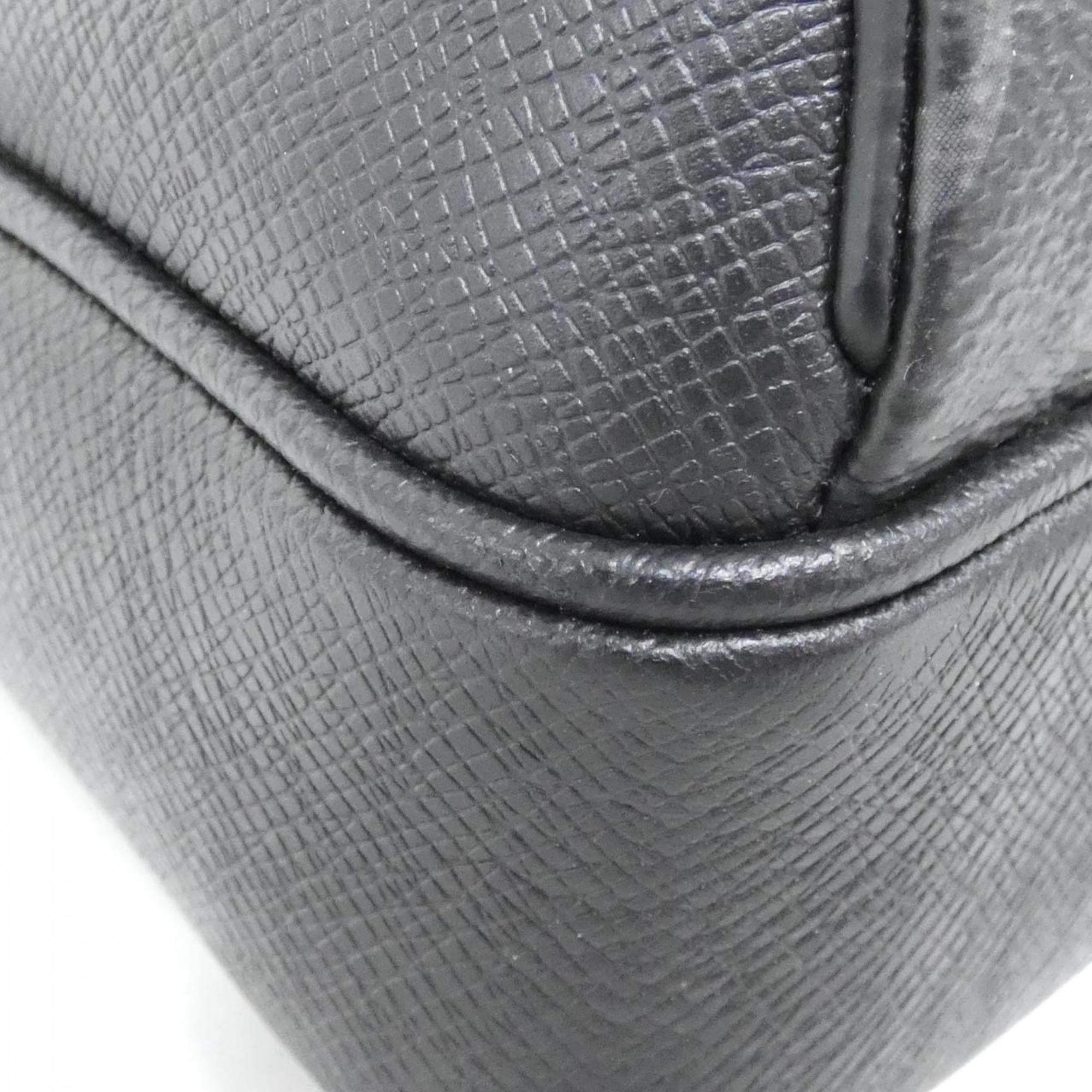Louis Vuitton Taigarama Black Coated Canvas Leather Shoulder Bag