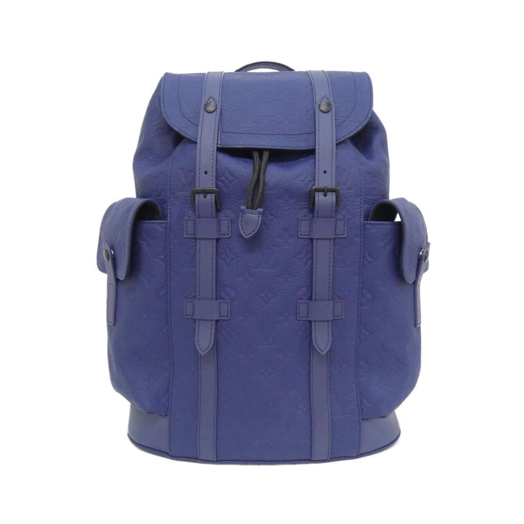 Louis Vuitton Black Blue Leather Backpack