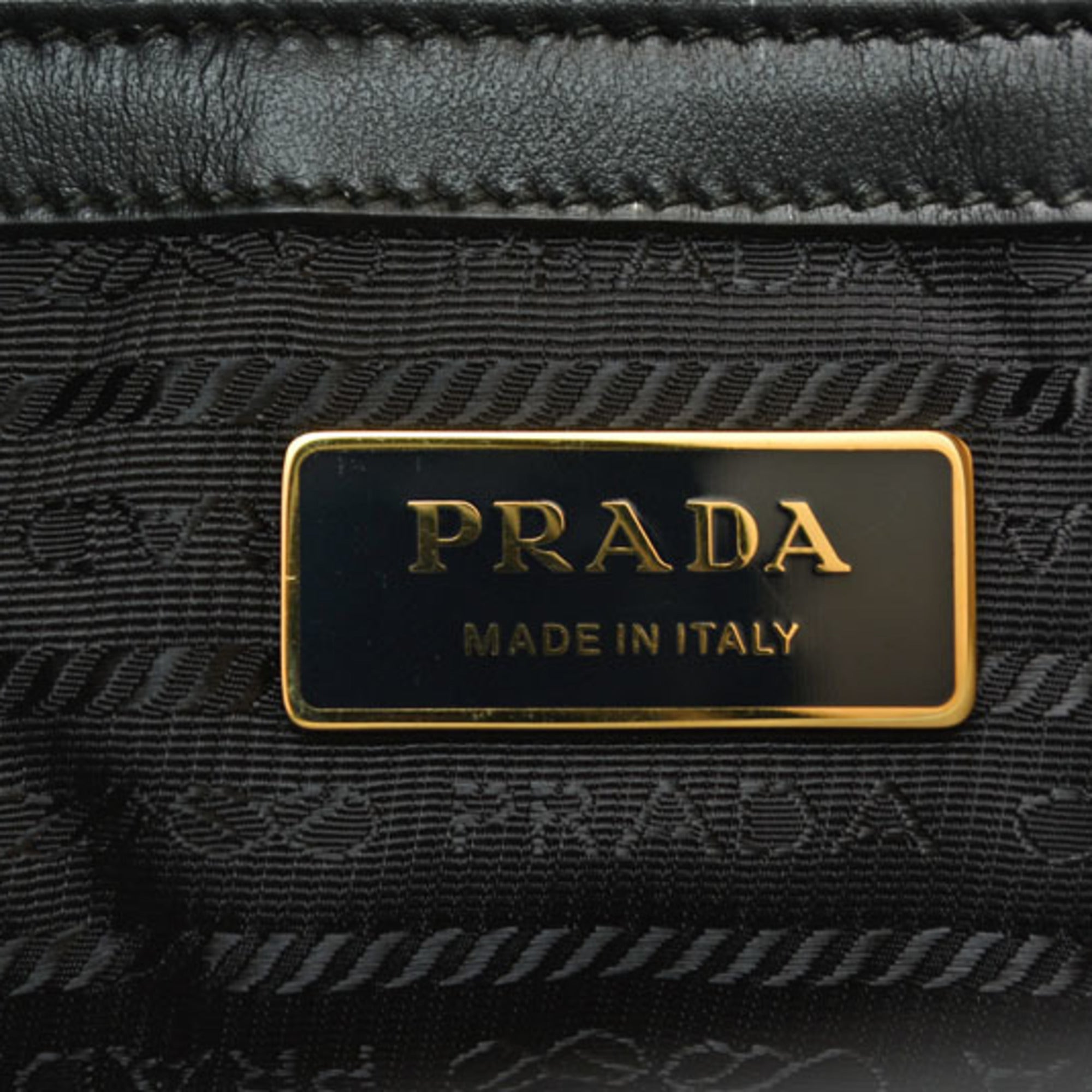 Prada Black Nylon Leather Handbag Shoulder Bag Tote Bag