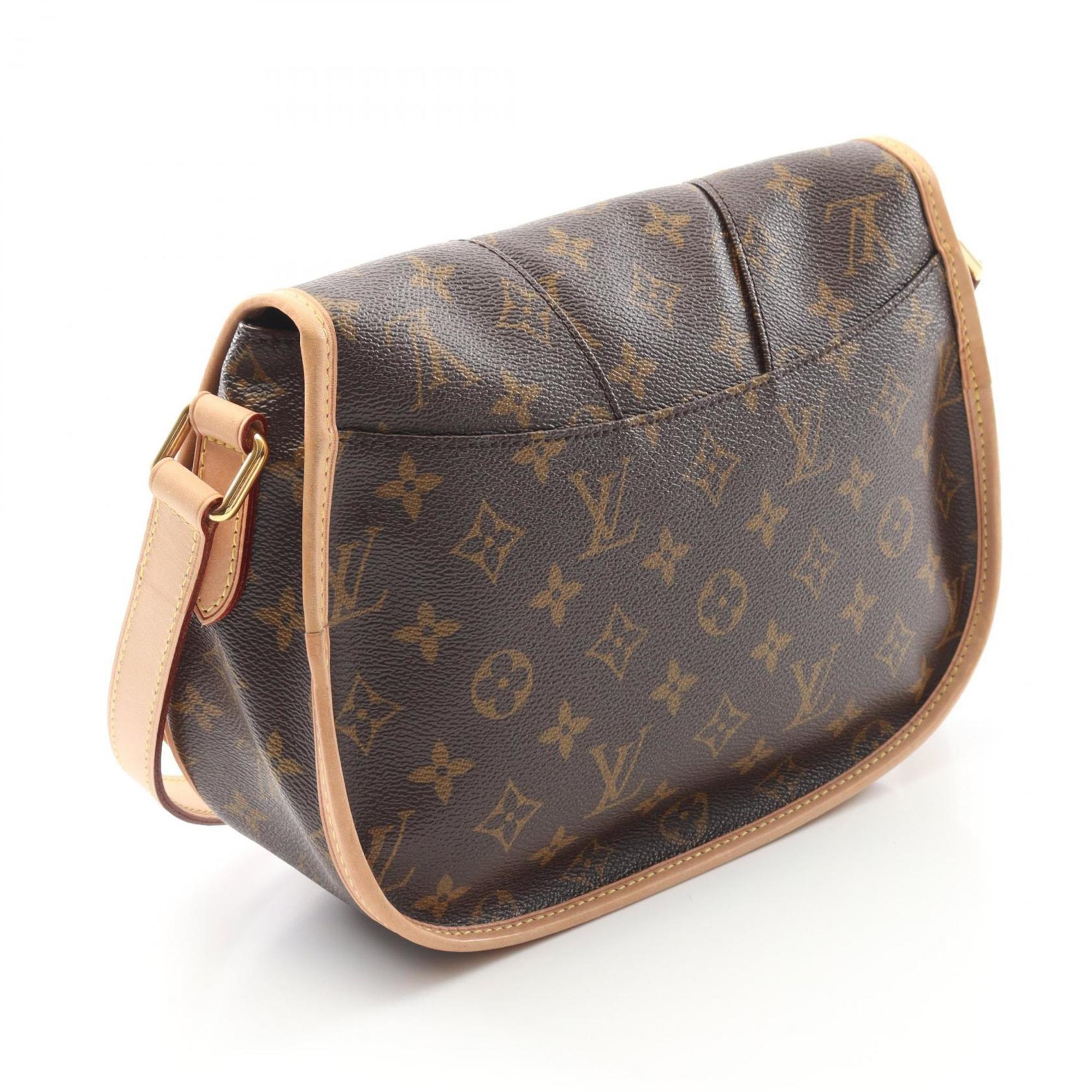 Louis Vuitton Brown Coated Canvas Leather Shoulder Bag