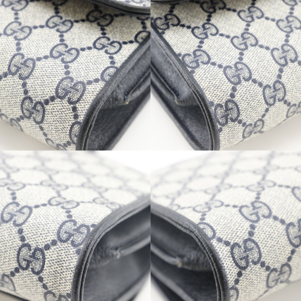 Gucci Gray Navy Gg Plus Shoulder Bag (Pre-Owned)