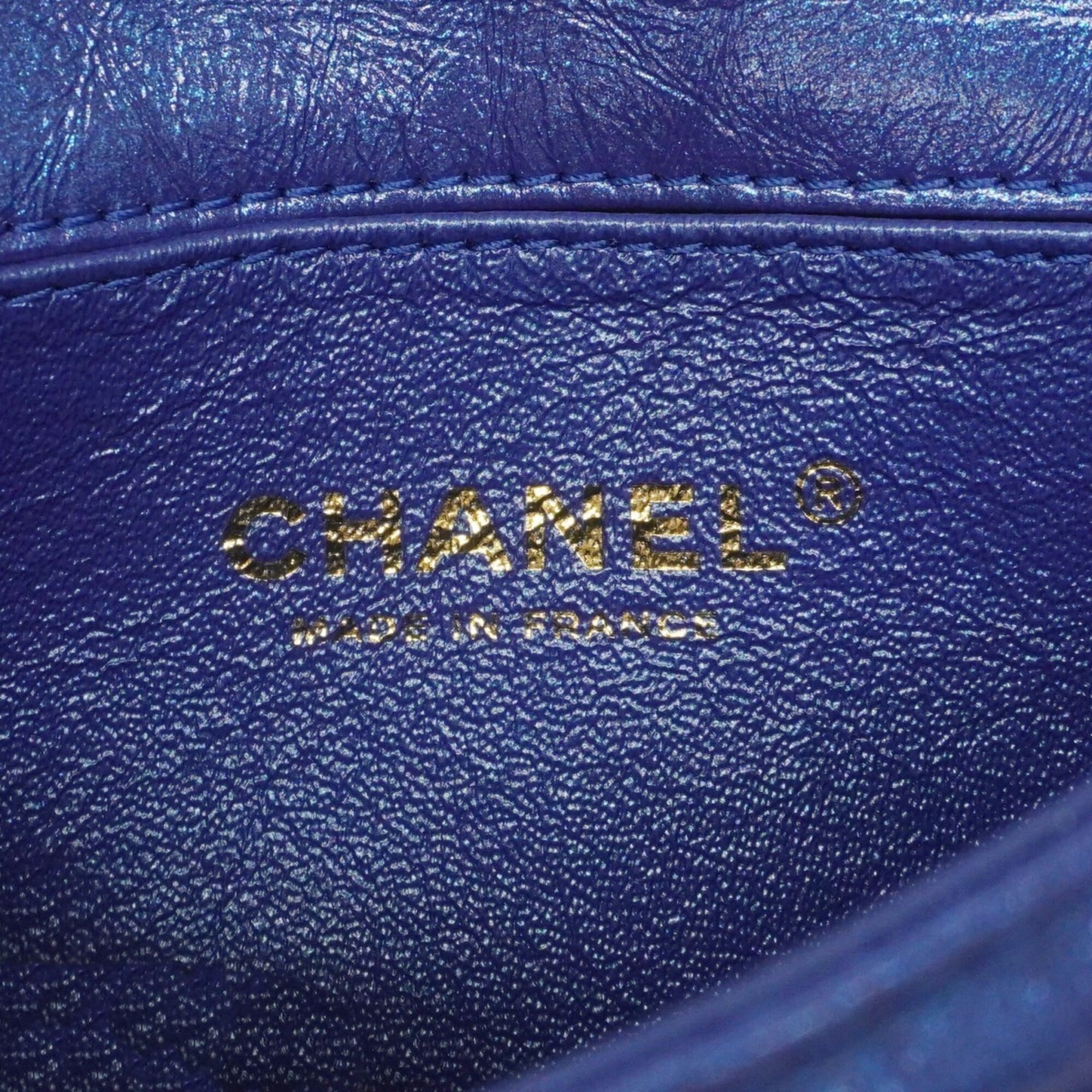 Chanel Blue Leather Shoulder Bag