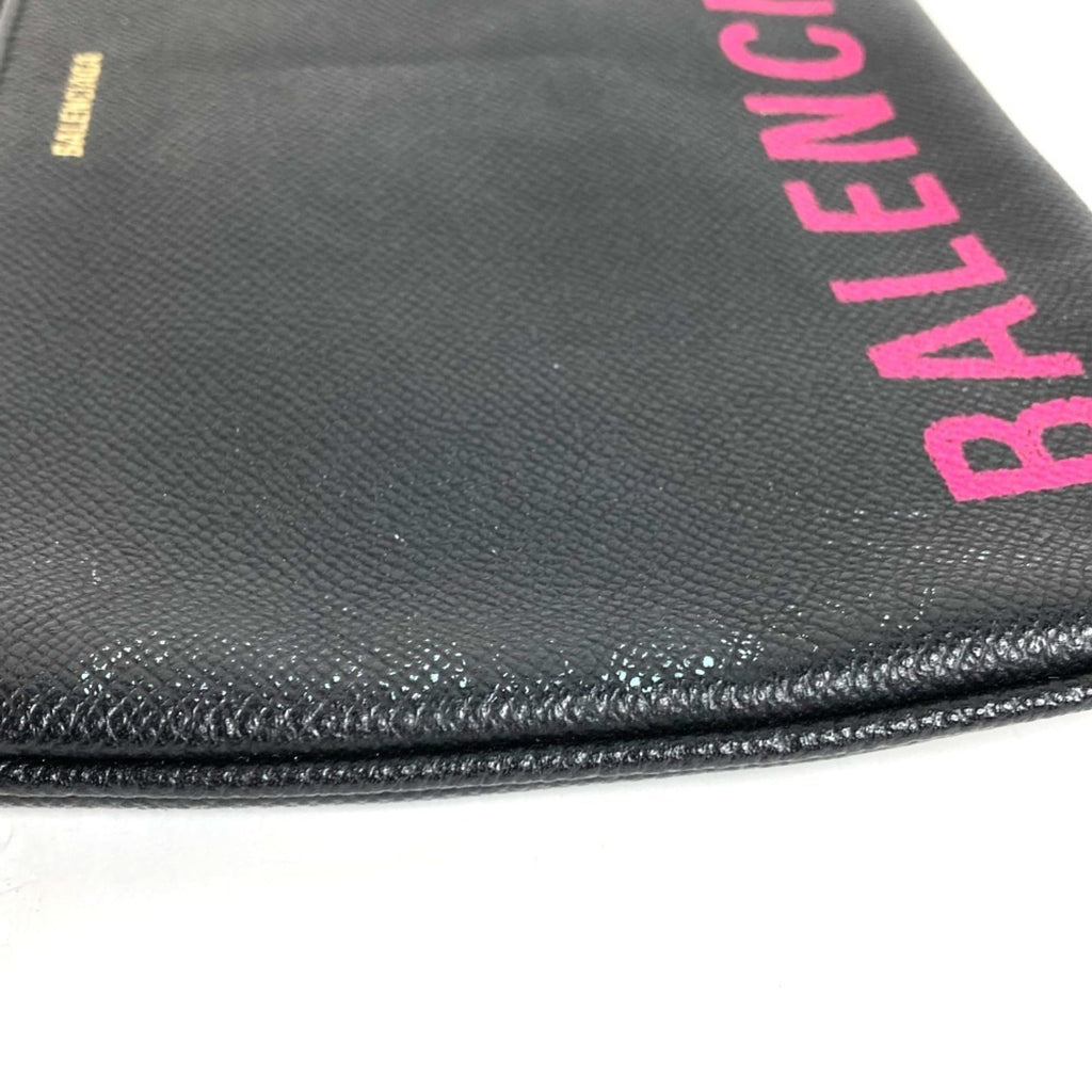 Balenciaga Black Pink Leather Clutch Bag Hand