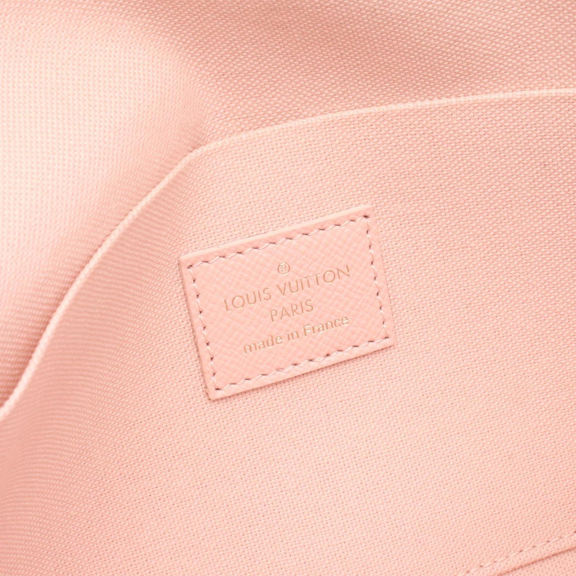 Louis Vuitton Pink White Pvc Leather Pochette Shoulder Bag
