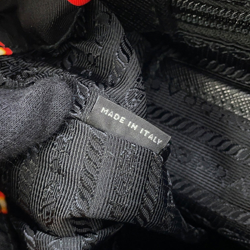 Prada Black Red Color Nylon Backpack