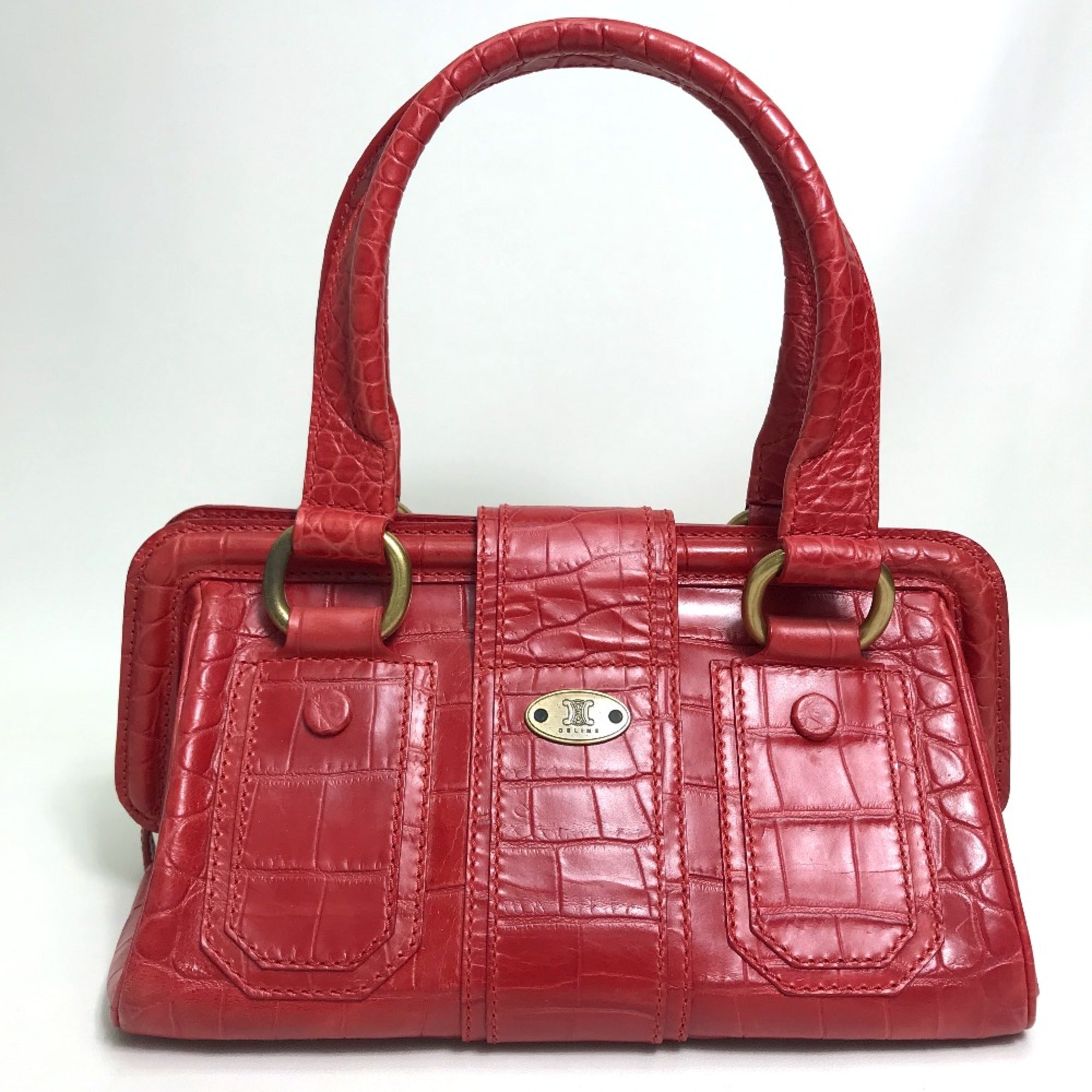 Celine Red Leather Handbag