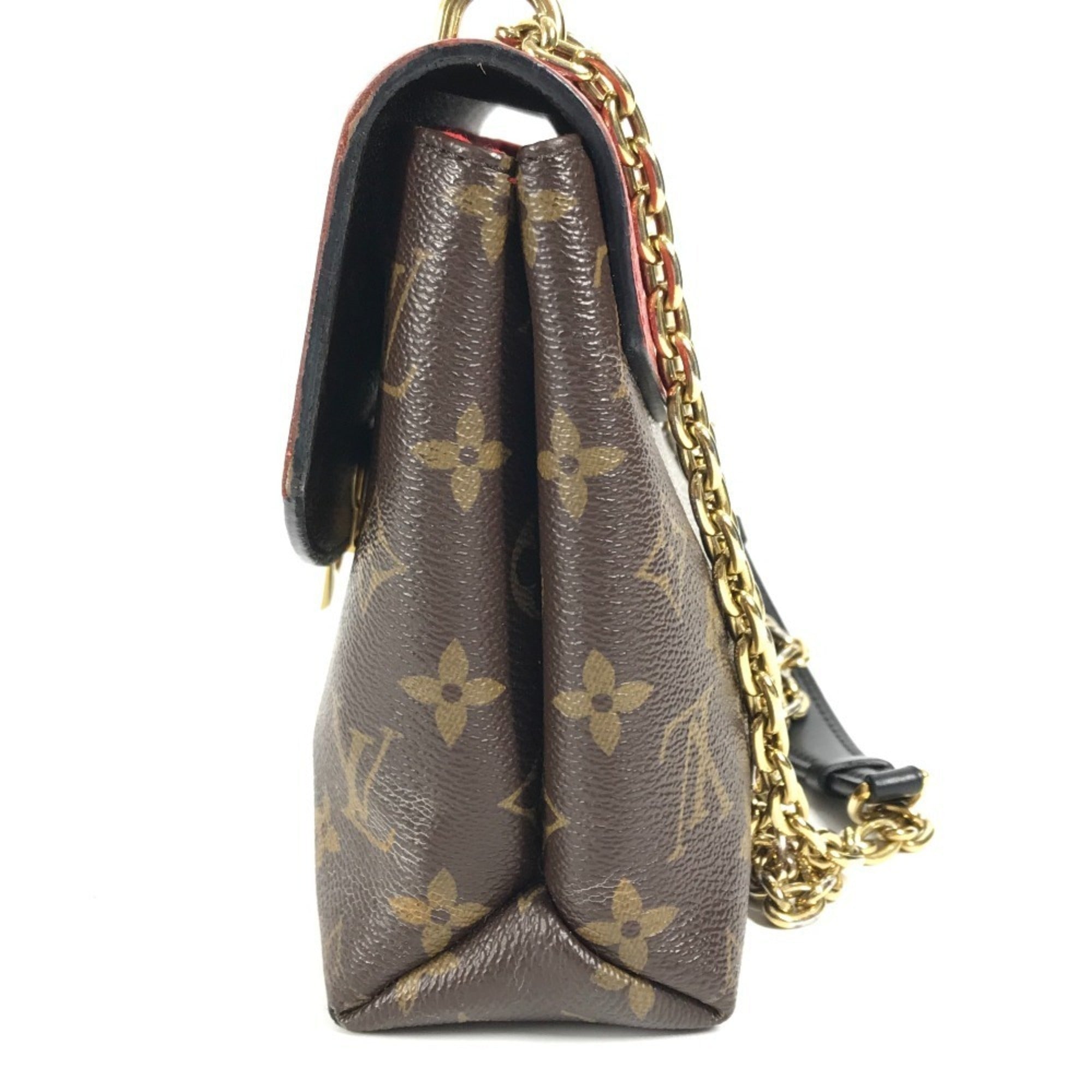 Louis Vuitton Brown Red Color Monogram Pochette Shoulder Bag