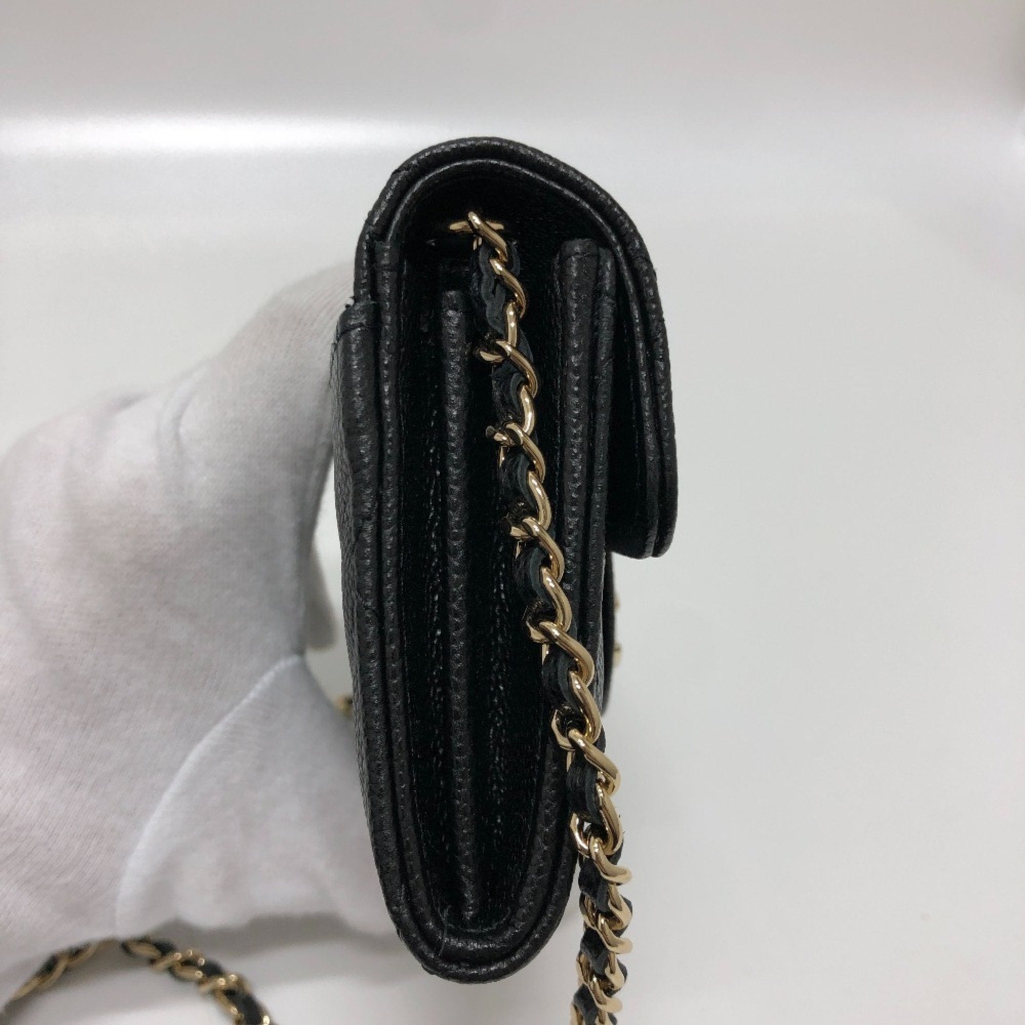 Chanel Matelasse Black Grained Calfskin Shoulder Bag