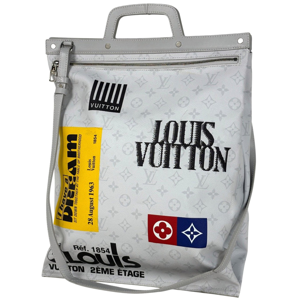 Louis Vuitton White Monogram Shoulder Bag Tote Bag