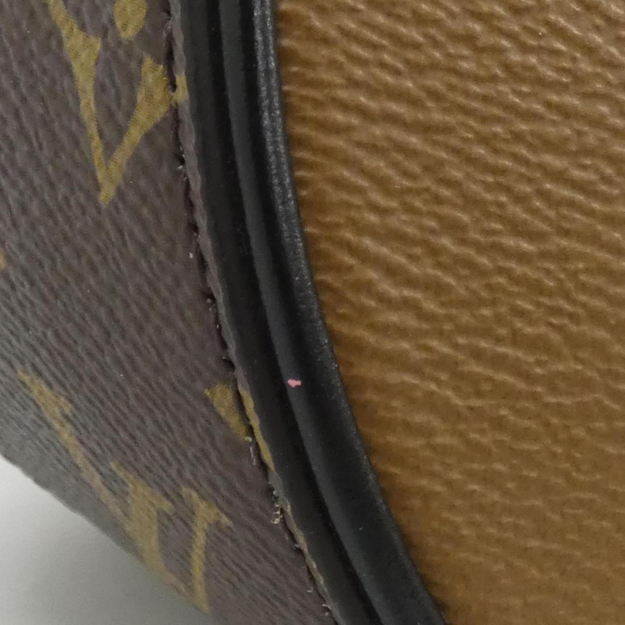 Louis Vuitton Black Brown Coated Canvas Handbag