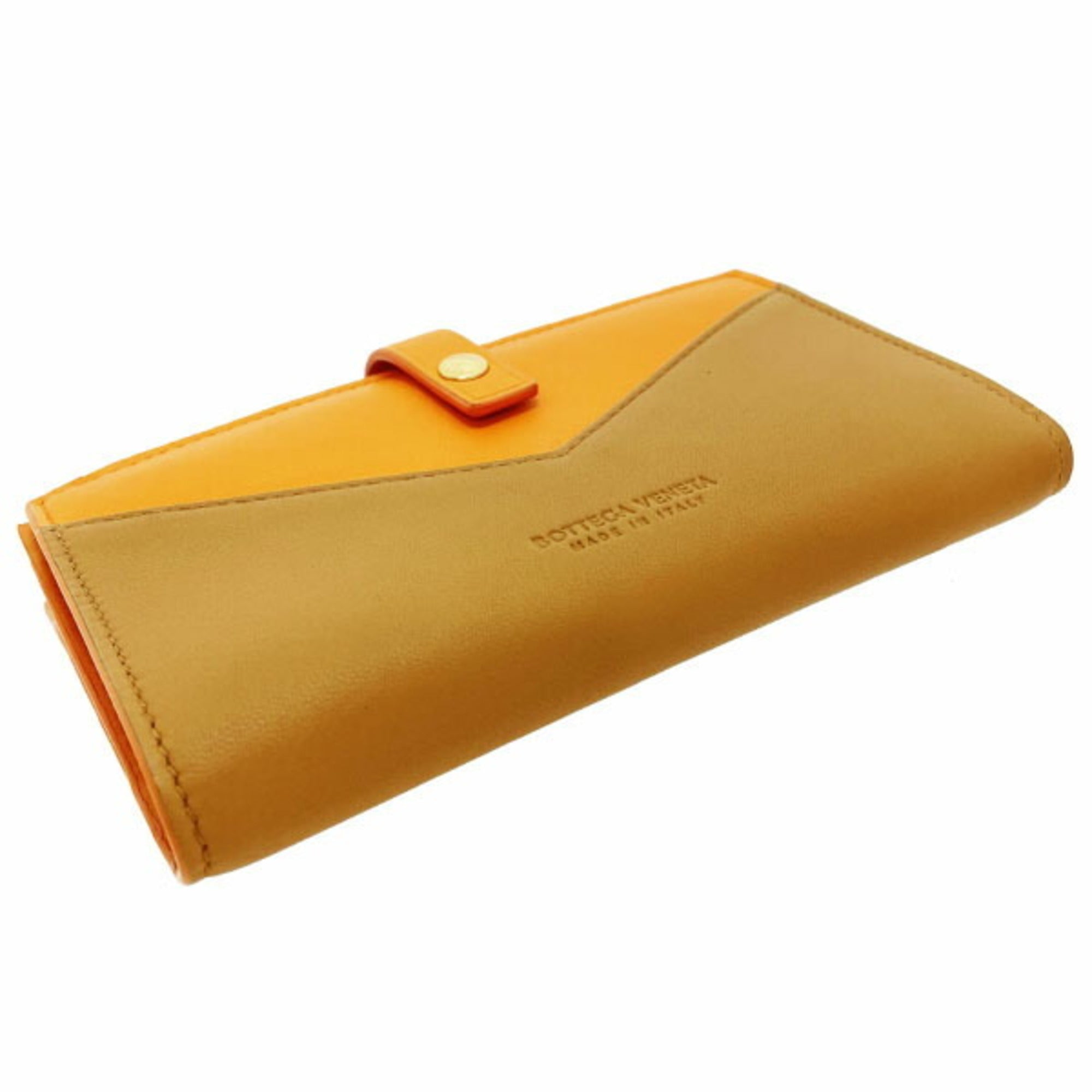 Bottega Veneta Light Brown Orange Leather Wallet (Bi-Fold)