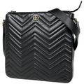 Gucci Gg Marmont Black Leather Shoulder Bag (Pre-Owned)