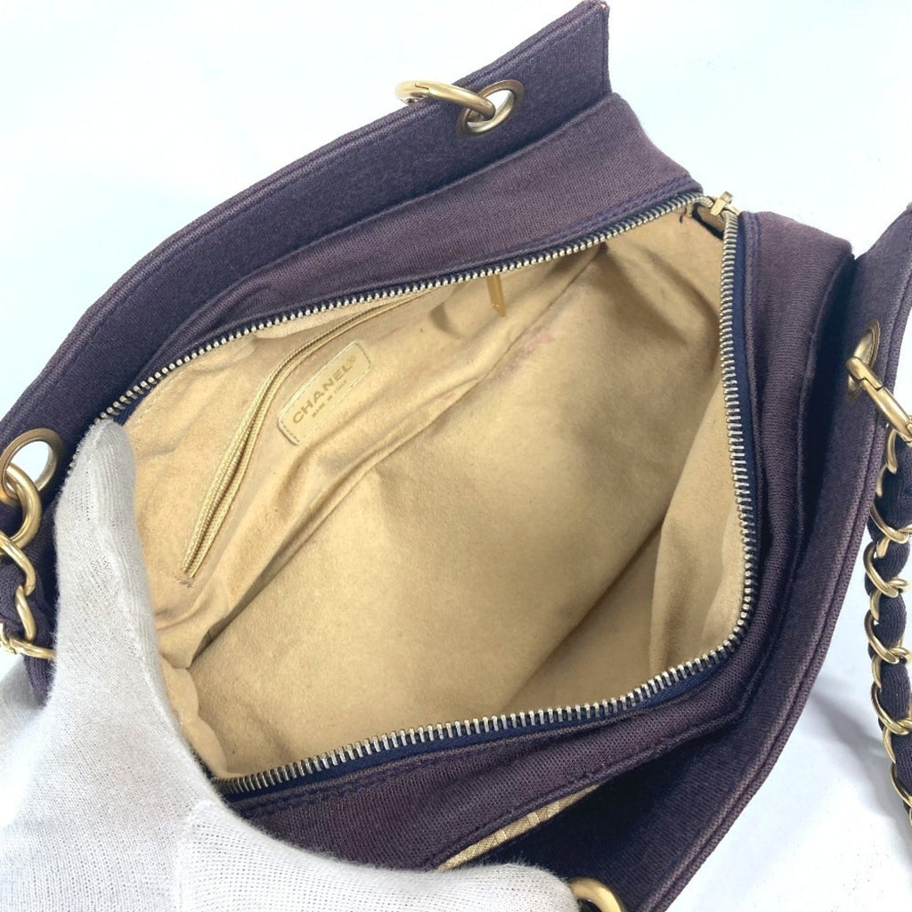 Chanel Purple Jersey Shoulder Bag