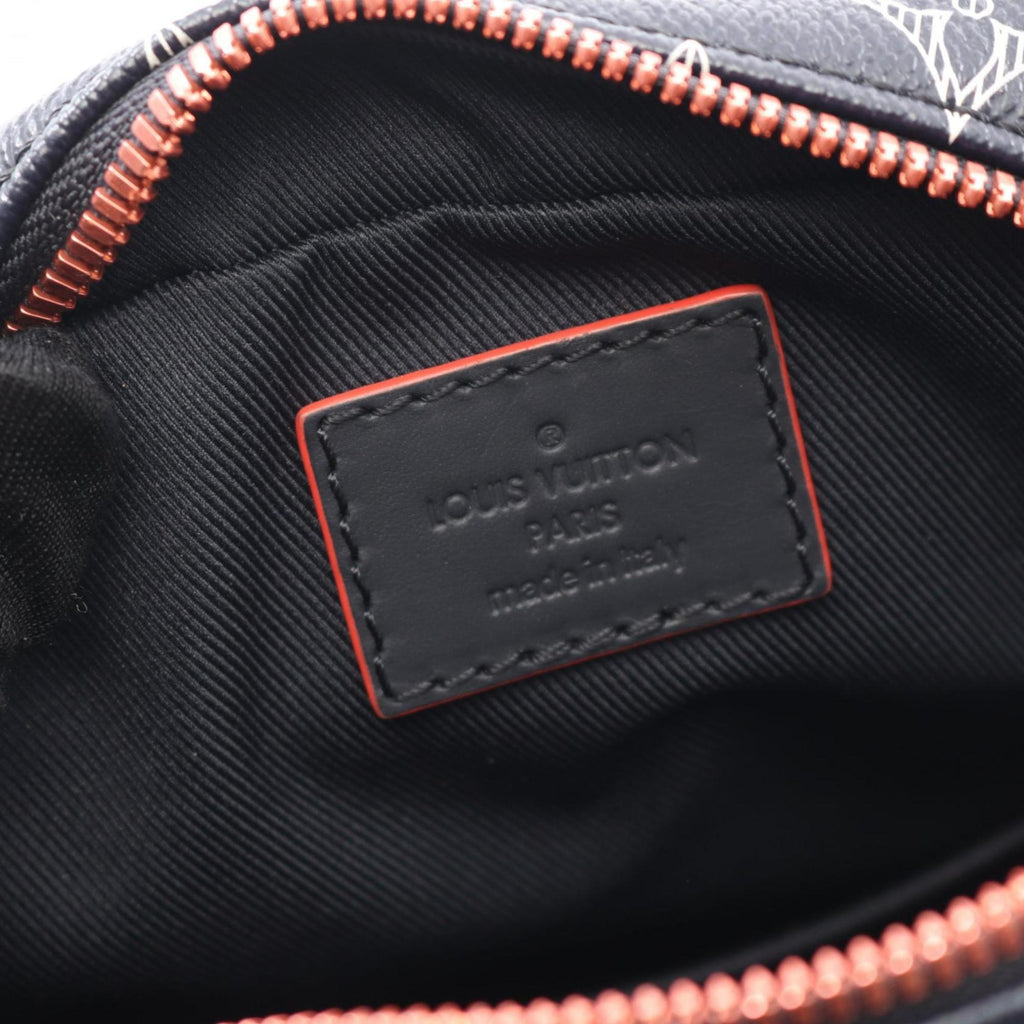 Louis Vuitton Navy Red Color White Coated Canvas Monogram Pvc Leather Shoulder Bag