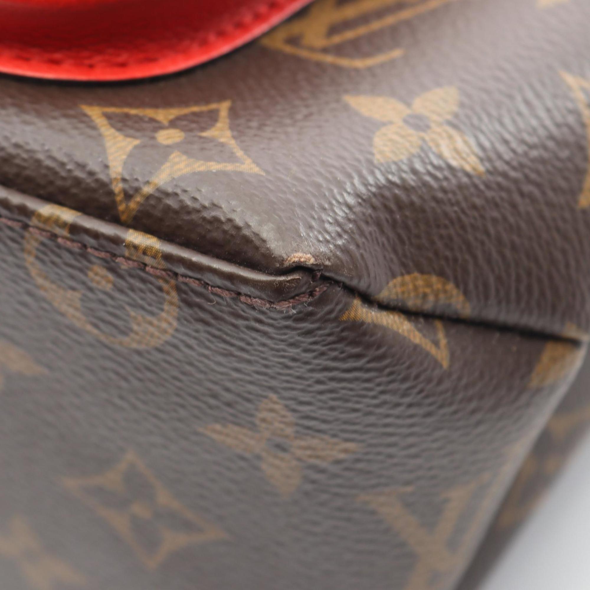 Louis Vuitton Brown Coquelicots Monogram Red Color Monogram Leather Handbag