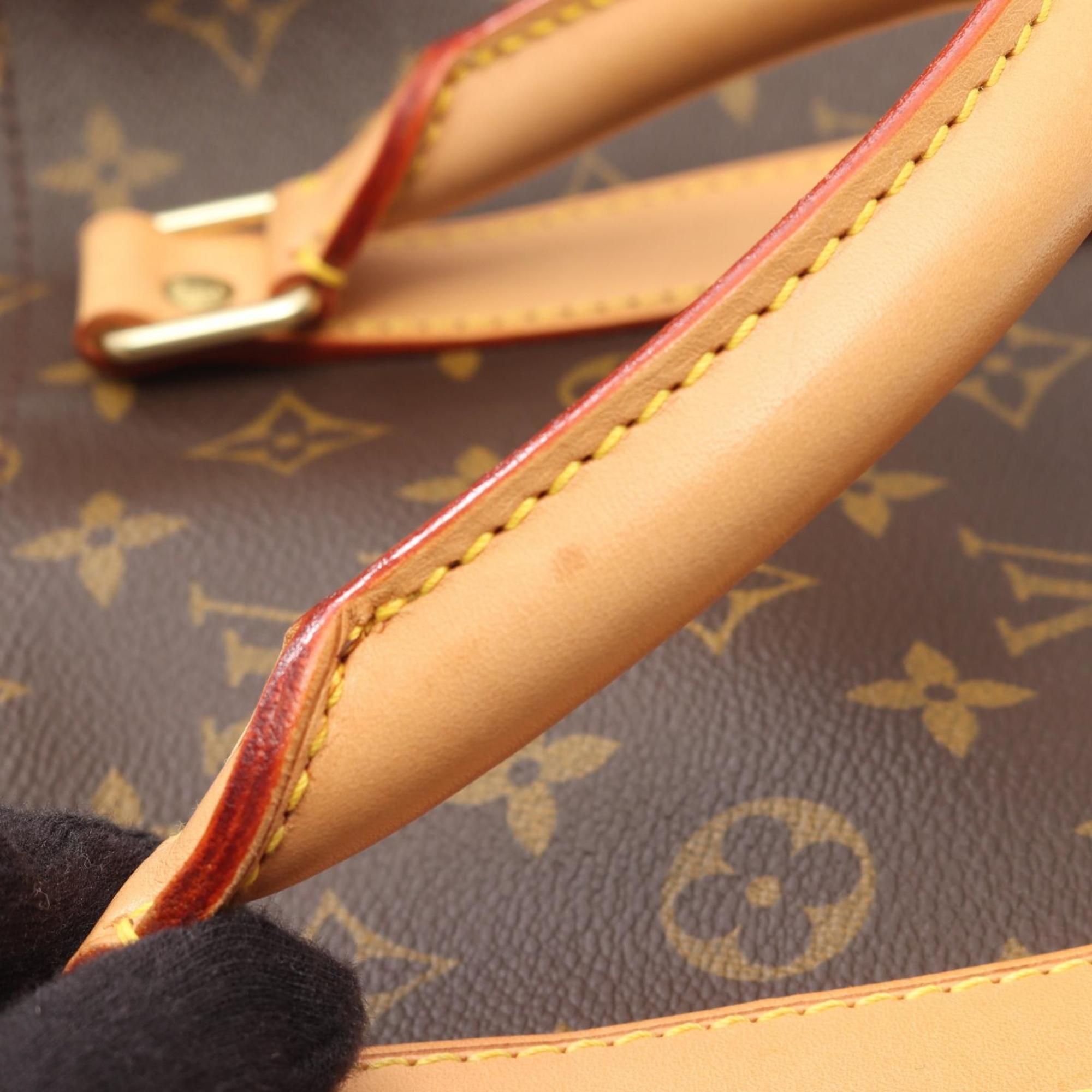 Louis Vuitton Brown Coated Canvas Leather Boston Bag Handbag