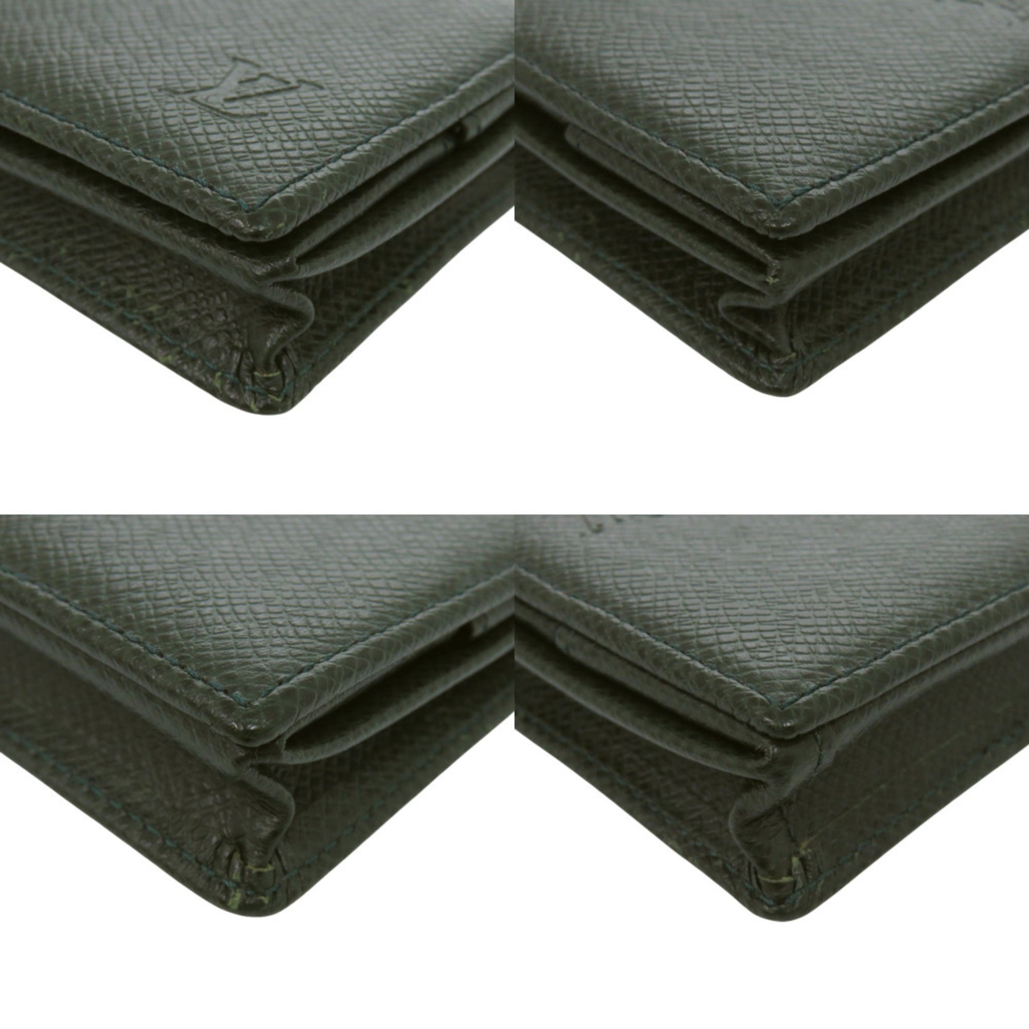 Louis Vuitton Green Taiga Leather Leather Coin Purse/Coin Case