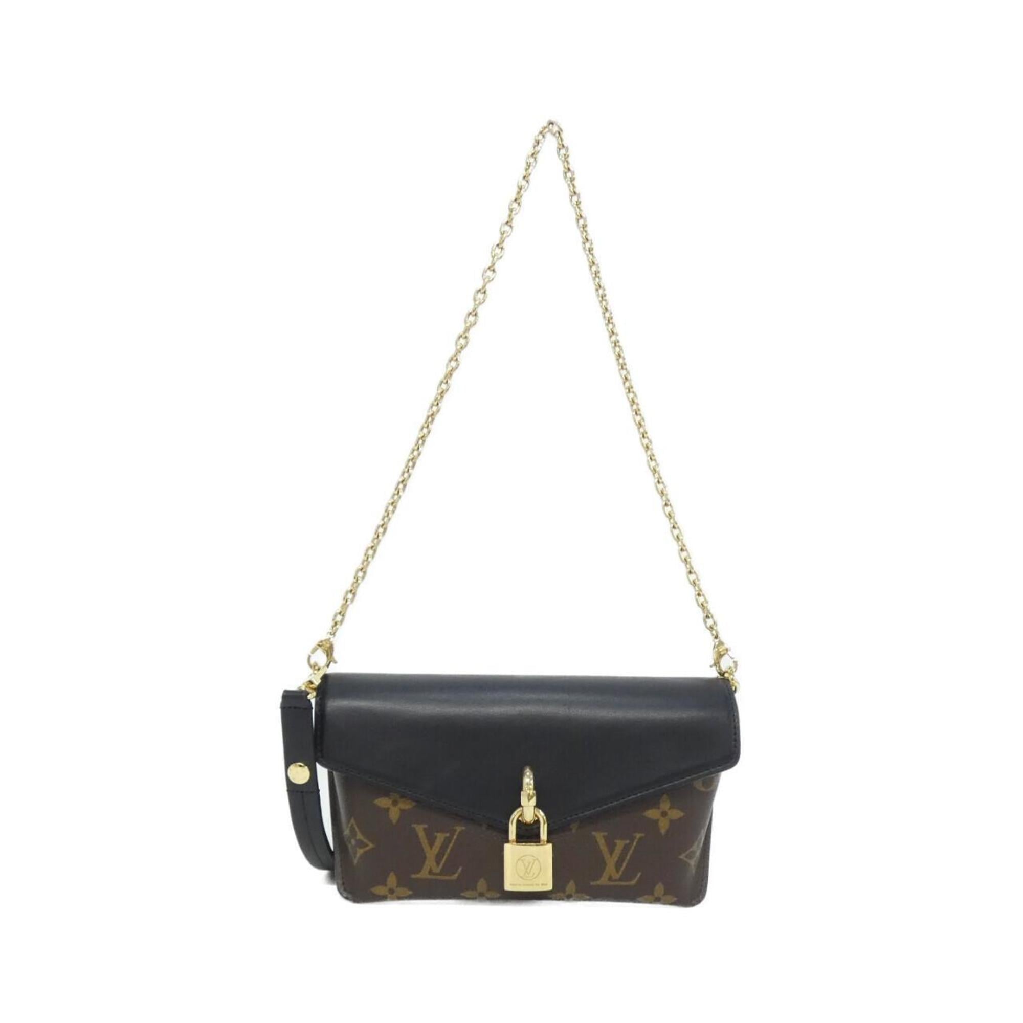Louis Vuitton Brown Coated Canvas Leather Shoulder Bag